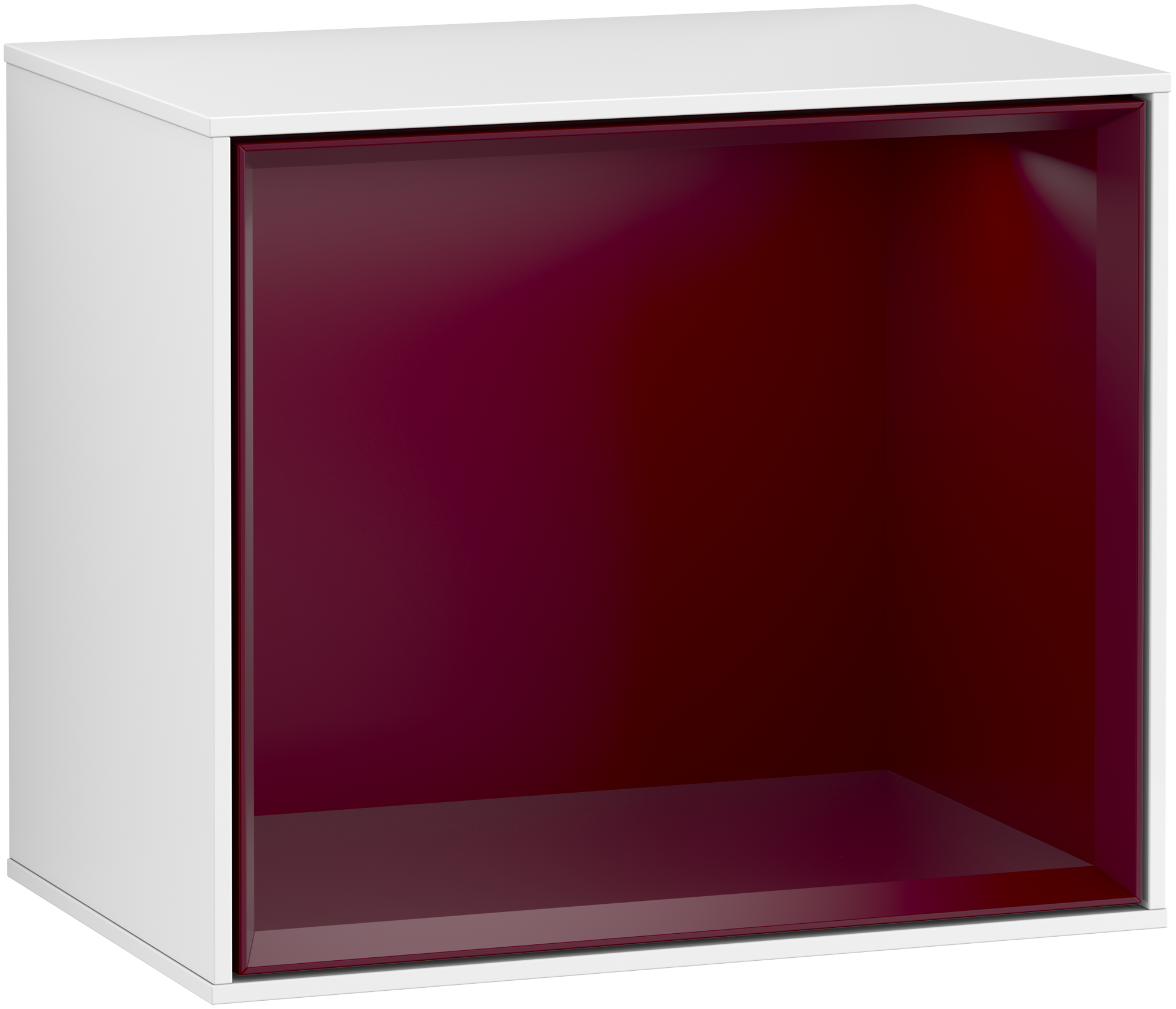 Villeroy & Boch Finion Regalmodul, mit Beleuchtung, 418x356x270mm, Korpus: Glossy White Lacquer, Front: Glossy White Lacquer, Regalelement: Peony Matt Lacquer