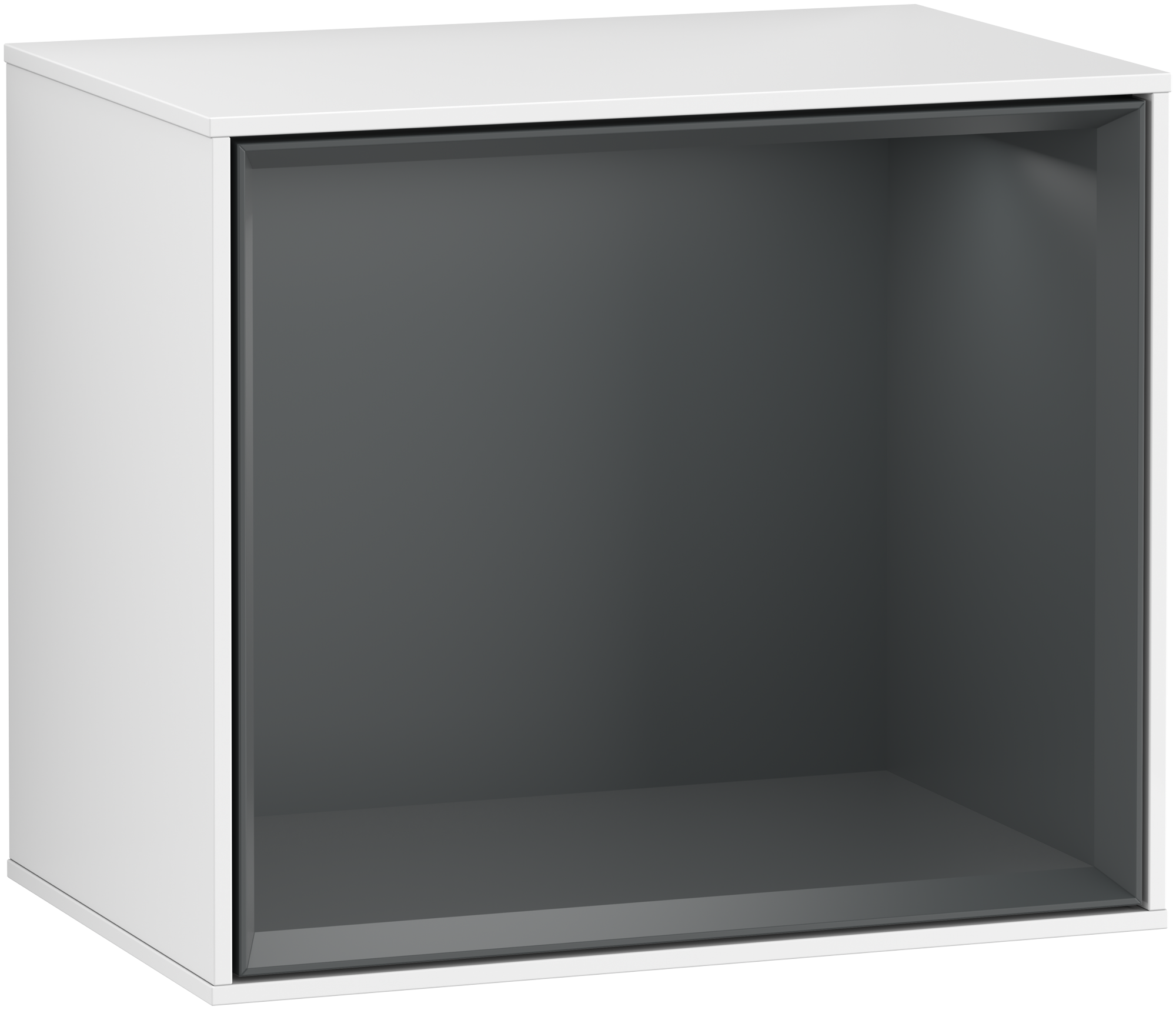 Villeroy & Boch Finion Module d'étagère, avec éclairage, 418x356x270mm, Caisson: Glossy White Lacquer, Façade: Glossy White Lacquer, Élément d’étagère: Midnight Blue Matt Lacquer