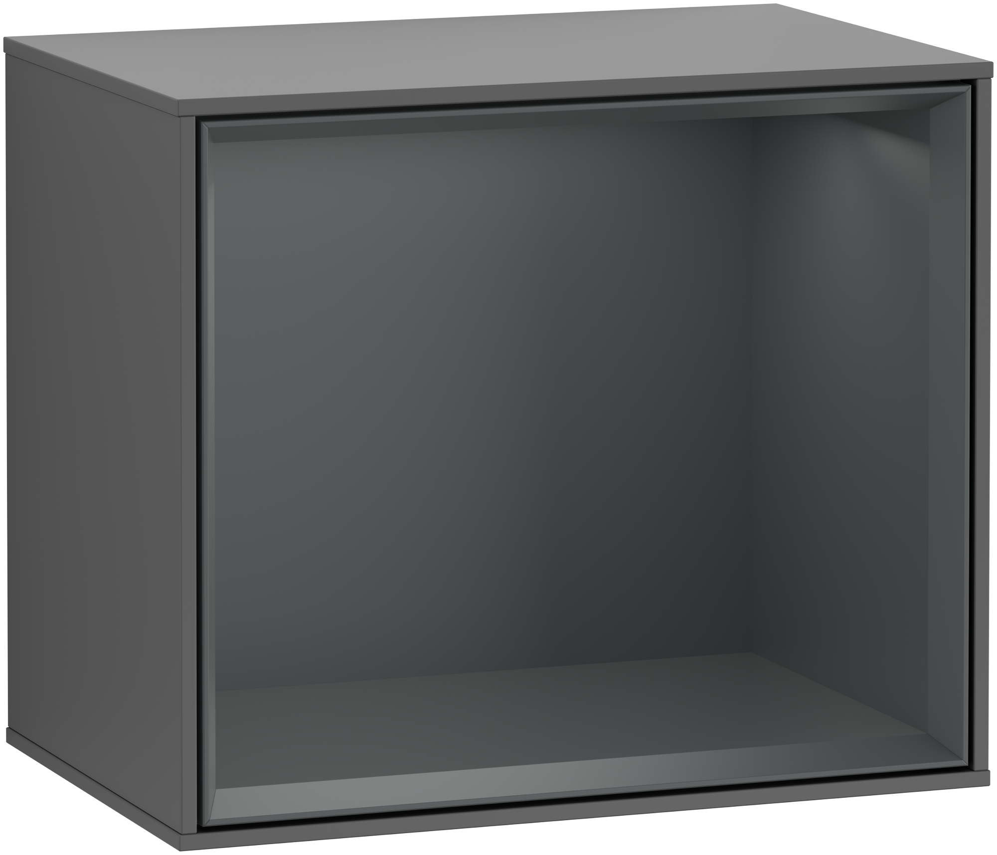 Villeroy & Boch Finion Module d'étagère, avec éclairage, 418x356x270mm, Caisson: Anthracite Matt Lacquer, Façade: Anthracite Matt Lacquer, Élément d’étagère: Midnight Blue Matt Lacquer