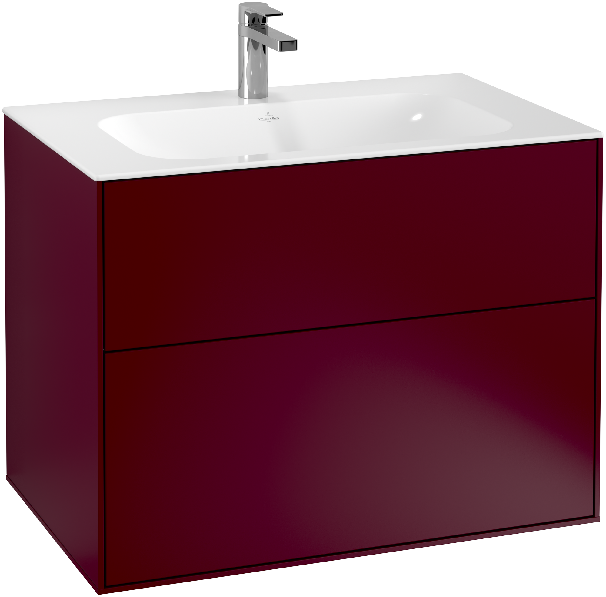 Villeroy & Boch Finion Vanity unit, with lighting, 2 pull-out compartments, 796x591x498mm, Body: Peony Matt Lacquer, Front: Peony Matt Lacquer