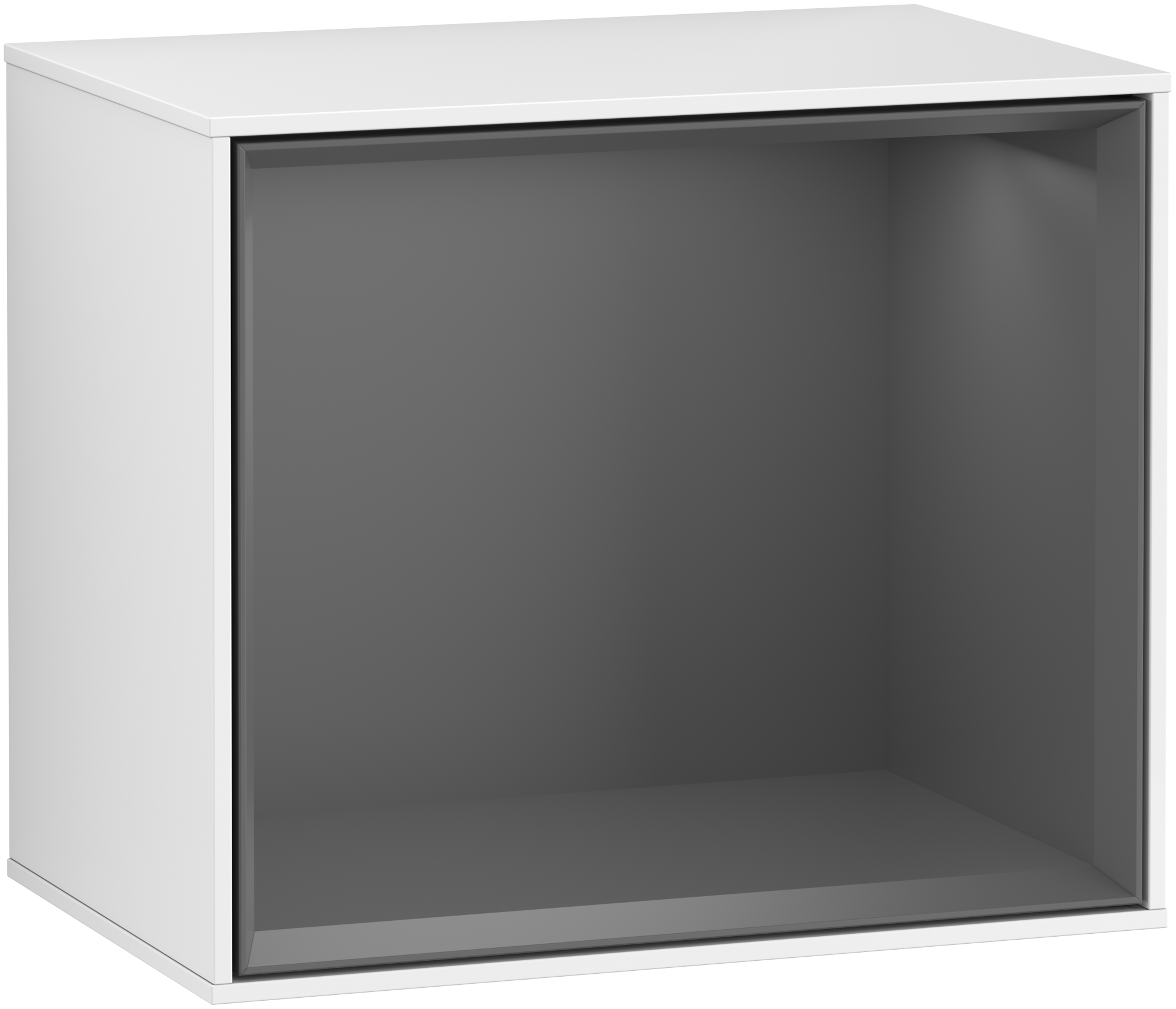 Villeroy & Boch Finion Shelf module, with lighting, 418x358x270mm, Body: Glossy White Lacquer, Front: Glossy White Lacquer, Shelf: Anthracite Matt Lacquer