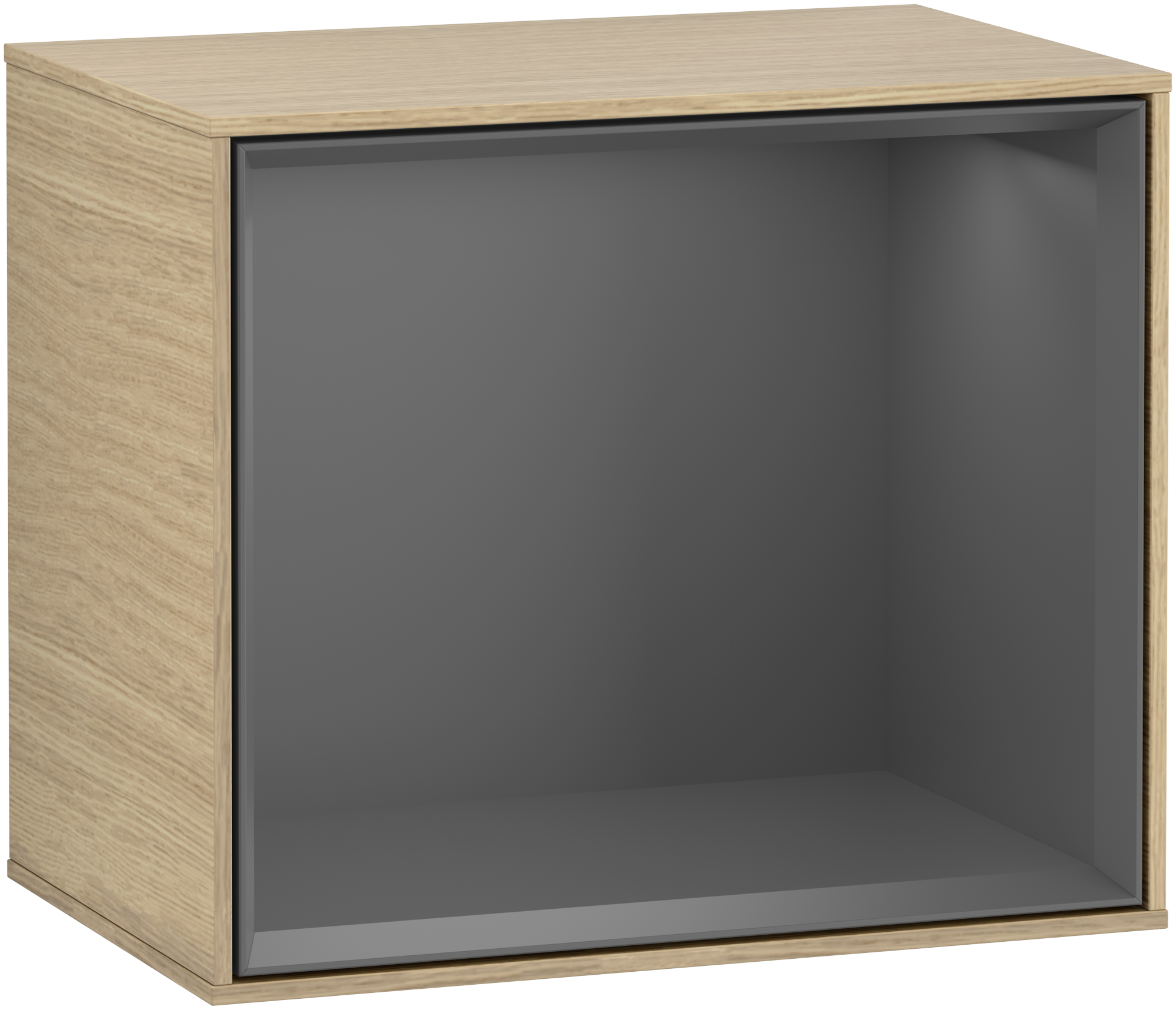 Villeroy & Boch Finion Shelf module, with lighting, 418x358x270mm, Body: Oak Veneer, Front: Oak Veneer, Shelf: Anthracite Matt Lacquer
