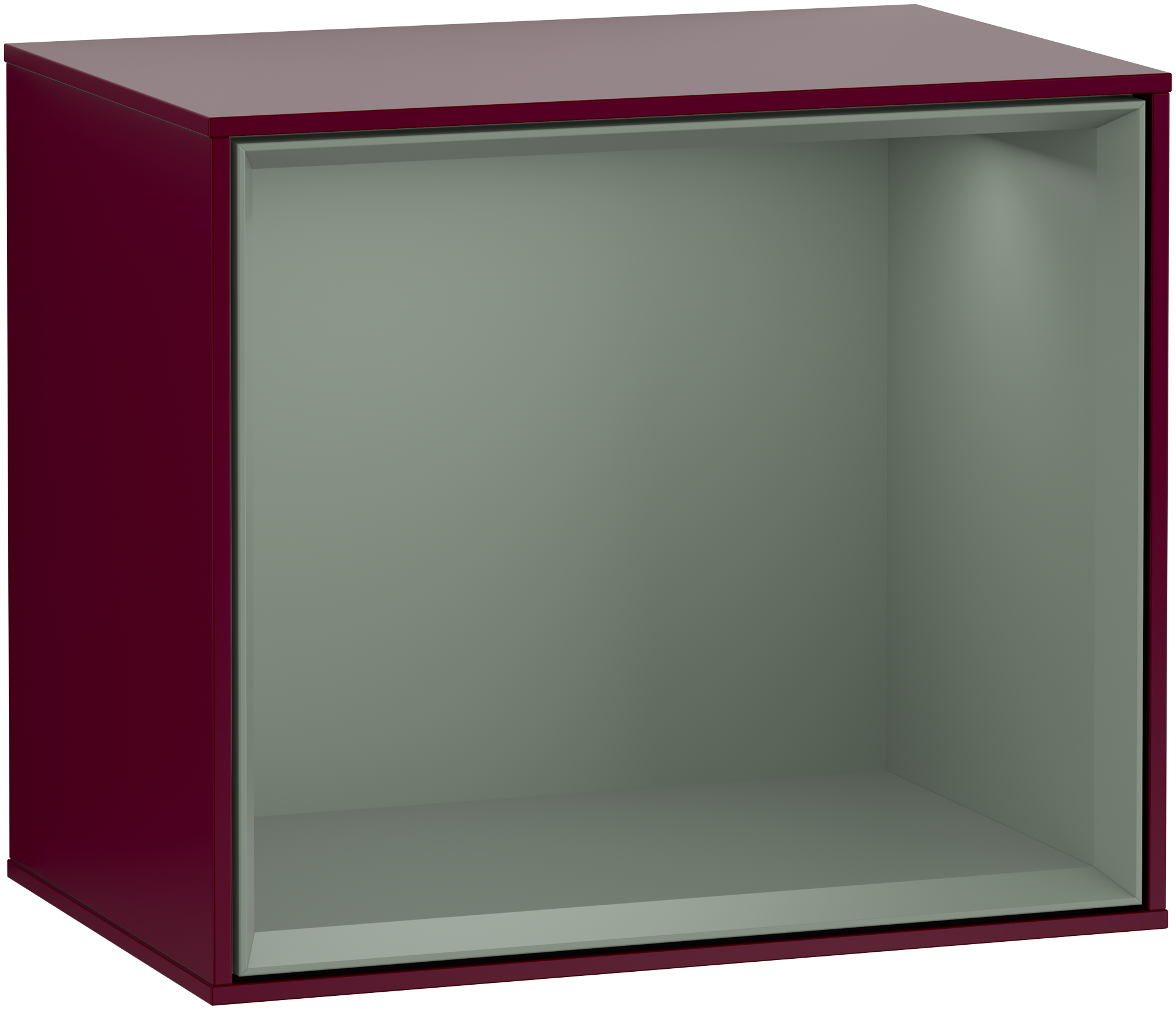 Villeroy & Boch Finion Shelf module, with lighting, 418x358x270mm, Body: Peony Matt Lacquer, Front: Peony Matt Lacquer, Shelf: Olive Matt Lacquer