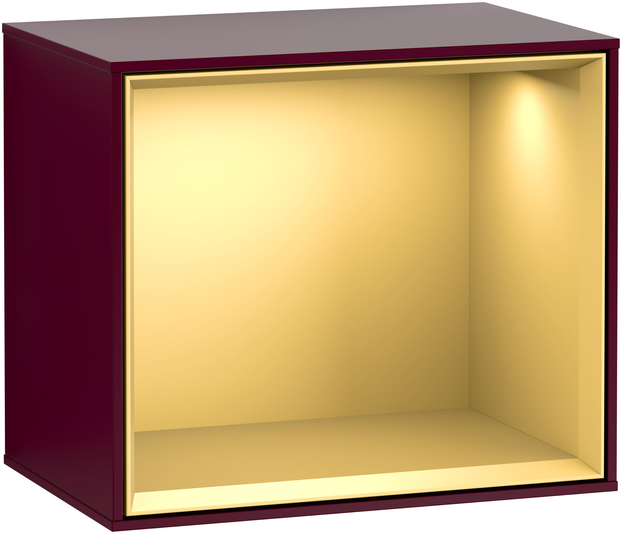 Villeroy & Boch Finion Shelf module, with lighting, 418x358x270mm, Body: Peony Matt Lacquer, Front: Peony Matt Lacquer, Shelf: Gold Matt Lacquer