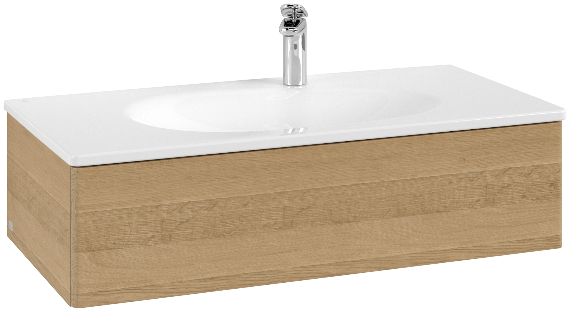 Villeroy & Boch Antao Waschbeckenunterschrank, 1 Auszug, 988x256x493mm, Front ohne Struktur, Korpus: Honey Oak, Front: Honey Oak