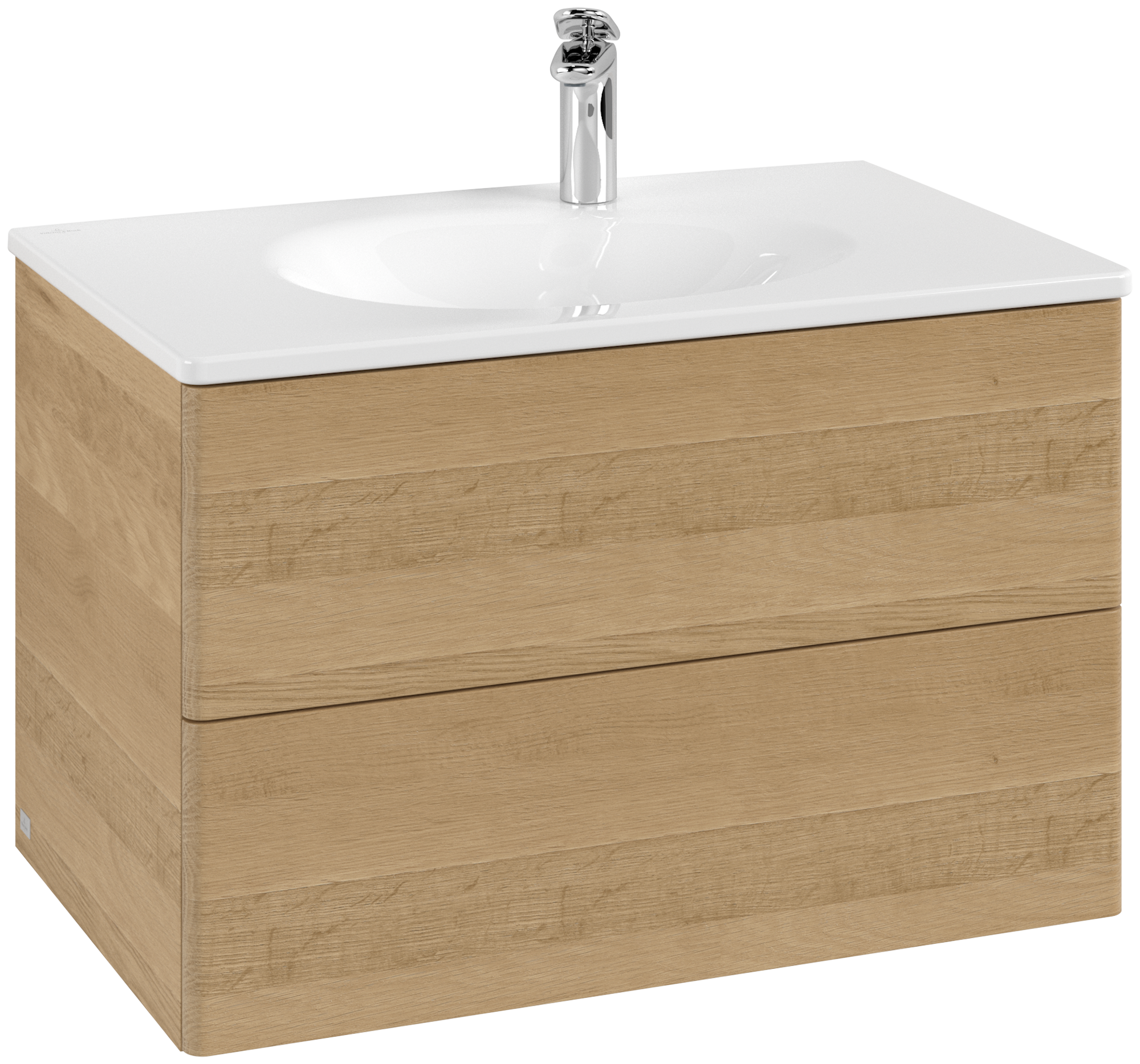 Villeroy & Boch Antao Waschbeckenunterschrank, 2 Auszüge, 788x504x496mm, Front ohne Struktur, Korpus: Honey Oak, Front: Honey Oak