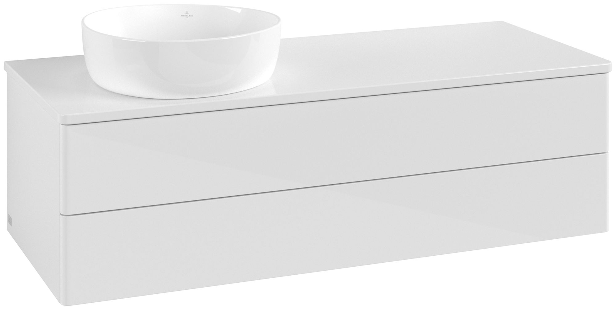 Villeroy & Boch Antao Waschbeckenunterschrank, 2 Auszüge, 1200x360x500mm, Front ohne Struktur, Korpus: Glossy White Lacquer, Front: Glossy White Lacquer, Abdeckplatte: Glossy White Lacquer