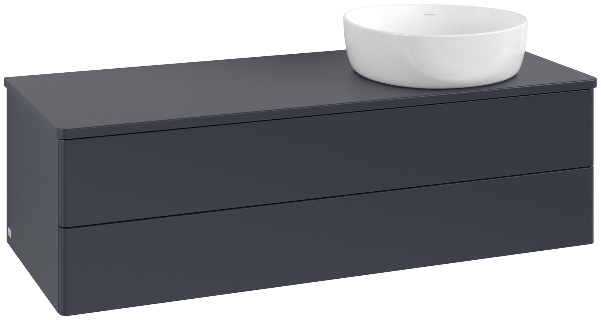 Villeroy & Boch Antao Vanity unit, 2 pull-out compartments, 1200x360x500mm, Front without structure, Body: Midnight Blue Matt Lacquer, Front: Midnight Blue Matt Lacquer, Cover plate: Midnight Blue Matt Lacquer