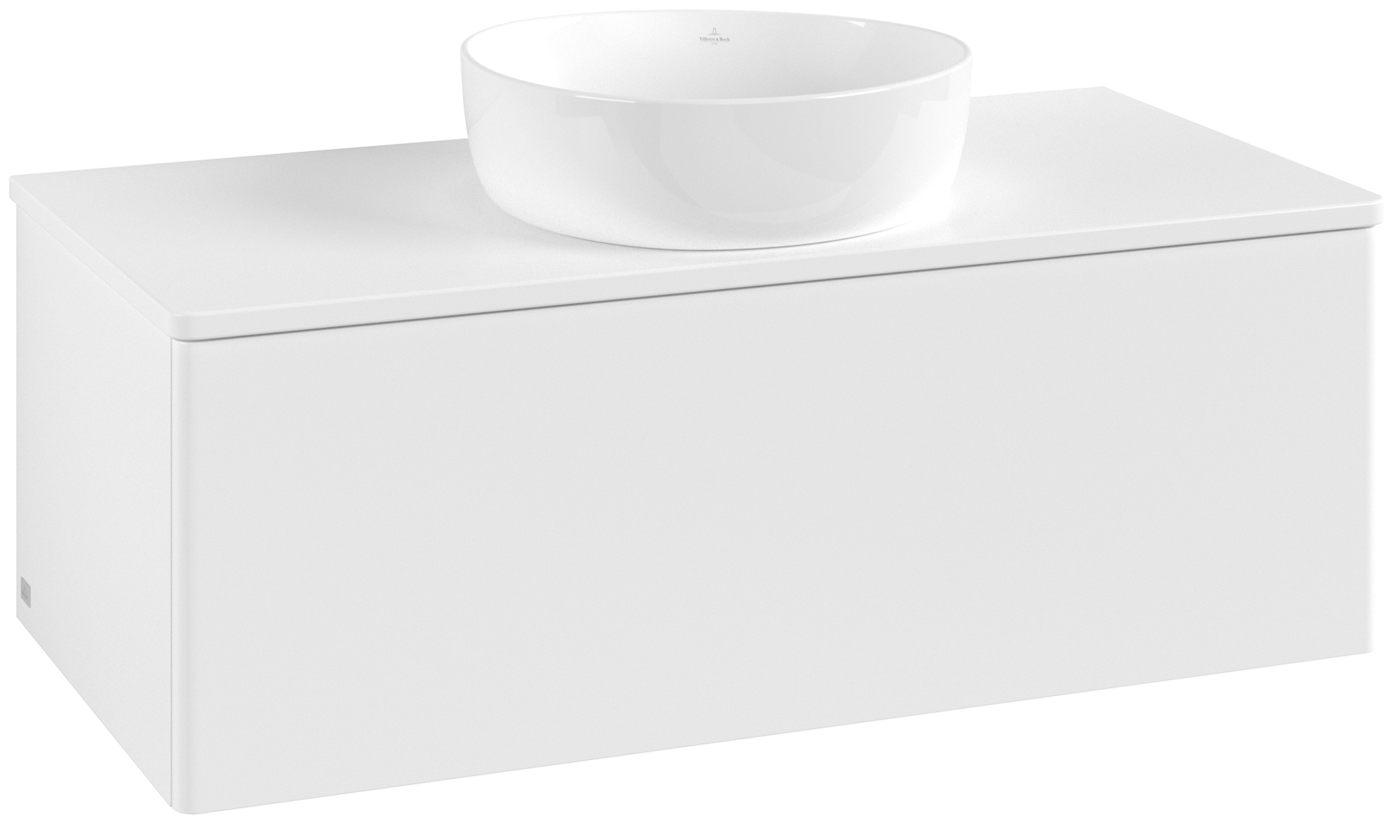 Villeroy & Boch Antao Wastafelonderkast, 1 uittreklade, 1000x360x500mm, front zonder structuur, Corpus: White Matt Lacquer, Front: White Matt Lacquer, Afdekplaat: White Matt Lacquer