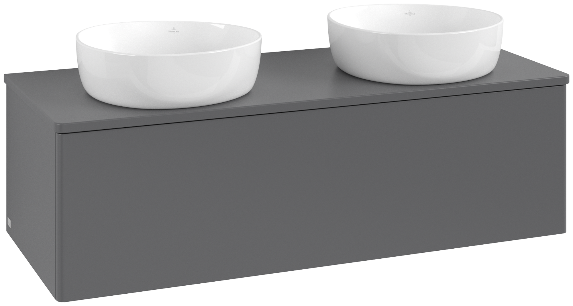 Villeroy & Boch Antao Wastafelonderkast, 1 uittreklade, 1200x360x500mm, front zonder structuur, Corpus: Anthracite Matt Lacquer, Front: Anthracite Matt Lacquer, Afdekplaat: Anthracite Matt Lacquer