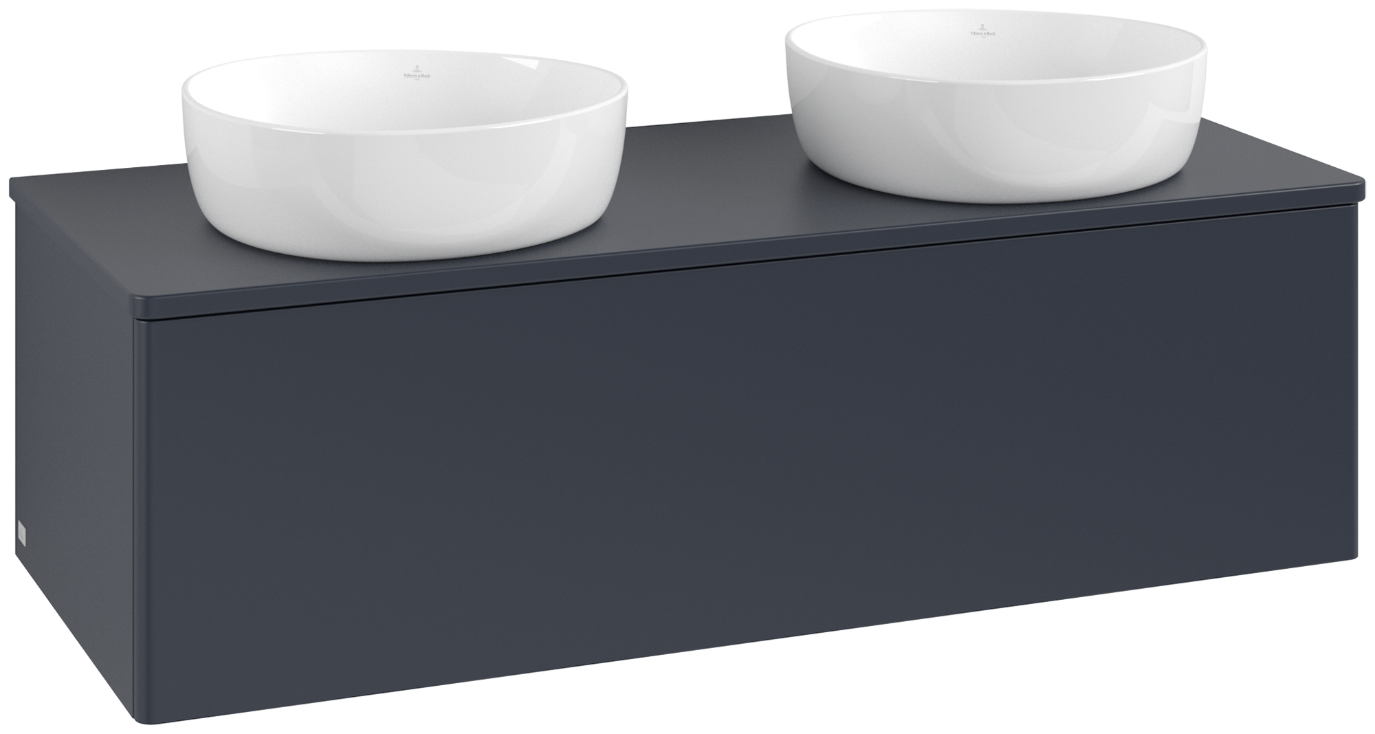Villeroy & Boch Antao Wastafelonderkast, 1 uittreklade, 1200x360x500mm, front zonder structuur, Corpus: Midnight Blue Matt Lacquer, Front: Midnight Blue Matt Lacquer, Afdekplaat: Midnight Blue Matt Lacquer