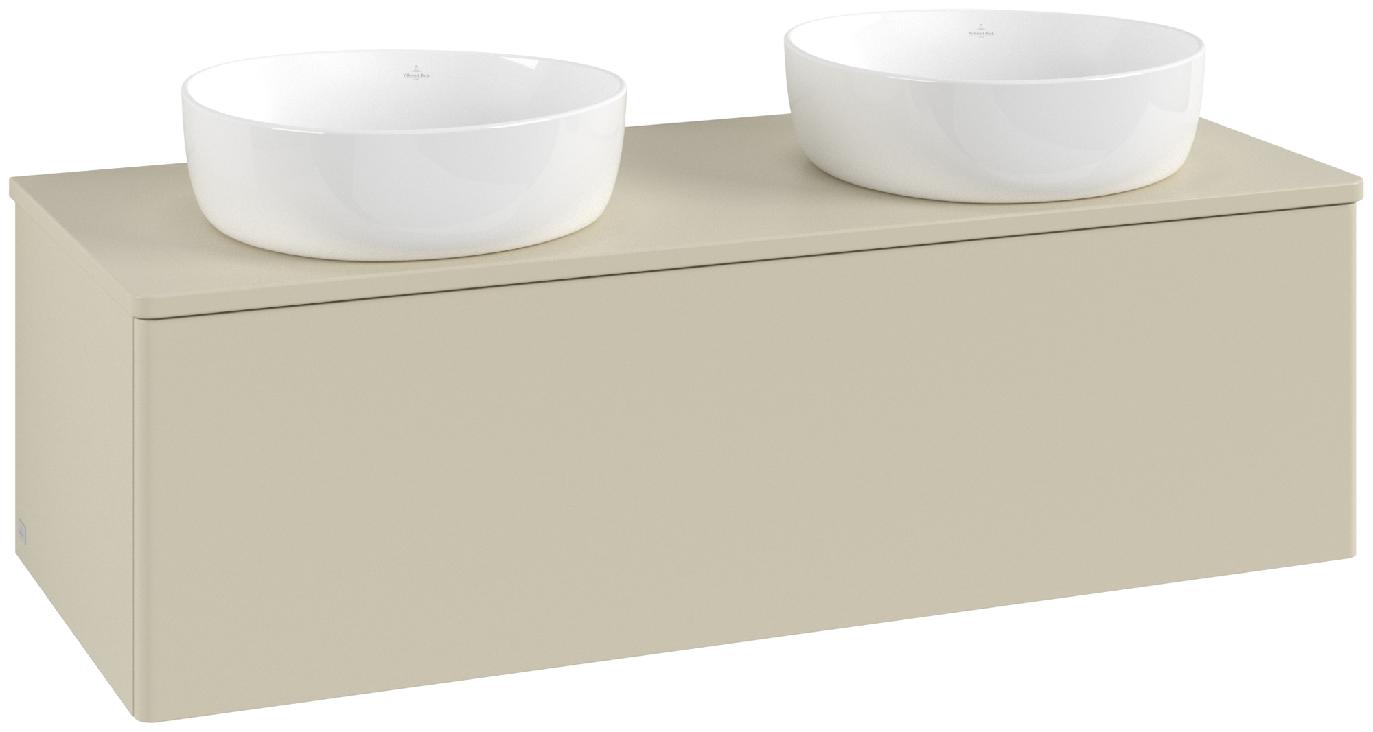 Villeroy & Boch Antao Wastafelonderkast, 1 uittreklade, 1200x360x500mm, front zonder structuur, Corpus: Silk Grey Matt Lacquer, Front: Silk Grey Matt Lacquer, Afdekplaat: Silk Grey Matt Lacquer