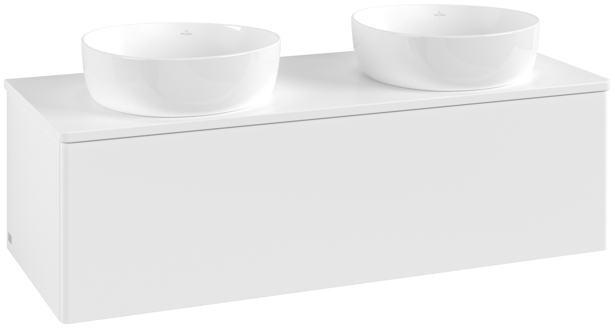 Villeroy & Boch Antao Wastafelonderkast, 1 uittreklade, 1200x360x500mm, front zonder structuur, Corpus: White Matt Lacquer, Front: White Matt Lacquer, Afdekplaat: White Matt Lacquer