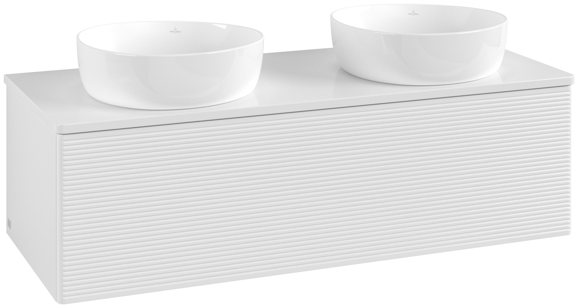Villeroy & Boch Antao Wastafelonderkast, 1 uittreklade, 1200x360x500mm, front met structuur, Corpus: Glossy White Lacquer, Front: Glossy White Lacquer, Afdekplaat: Glossy White Lacquer