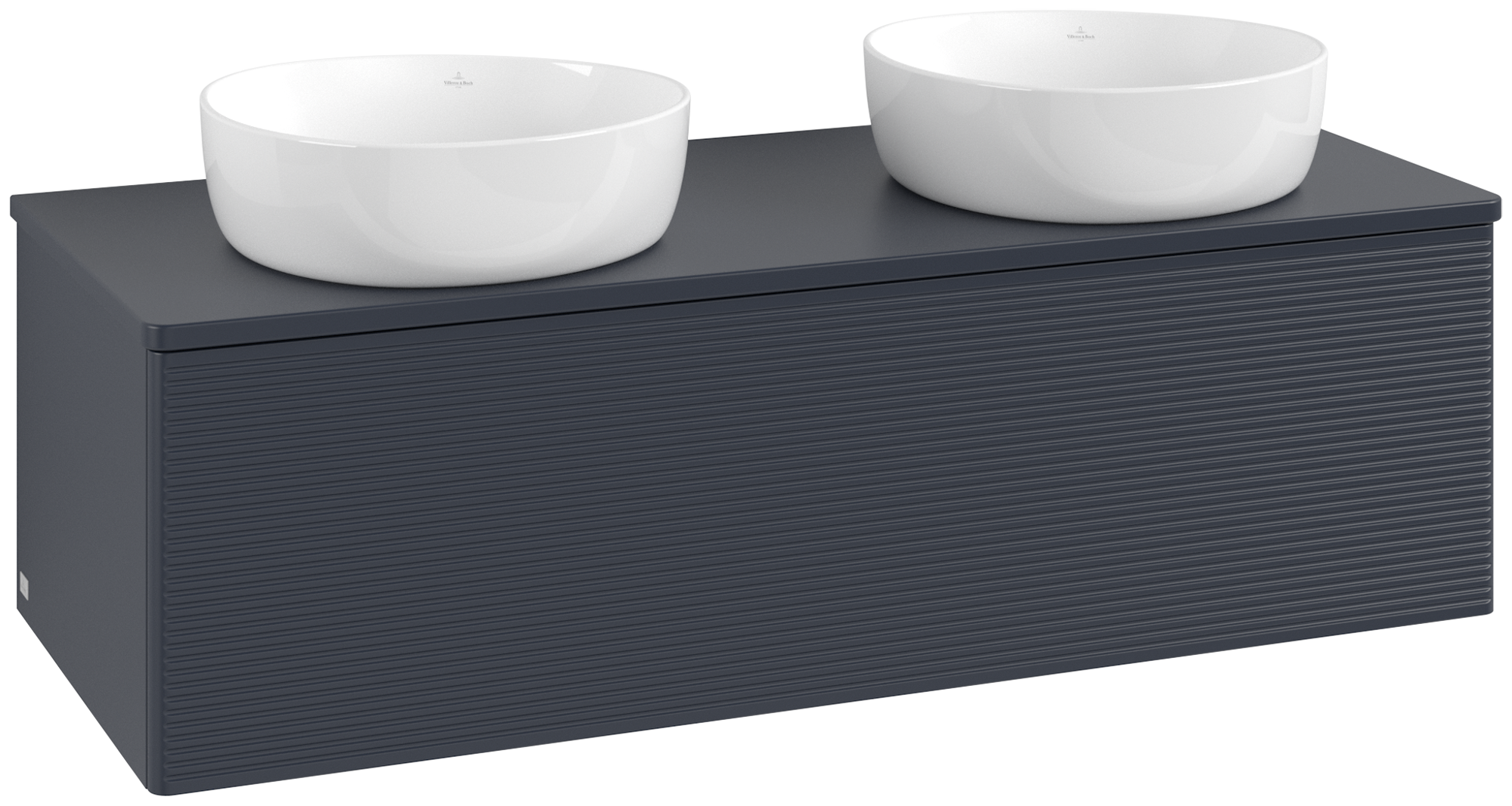 Villeroy & Boch Antao Wastafelonderkast, 1 uittreklade, 1200x360x500mm, front met structuur, Corpus: Midnight Blue Matt Lacquer, Front: Midnight Blue Matt Lacquer, Afdekplaat: Midnight Blue Matt Lacquer