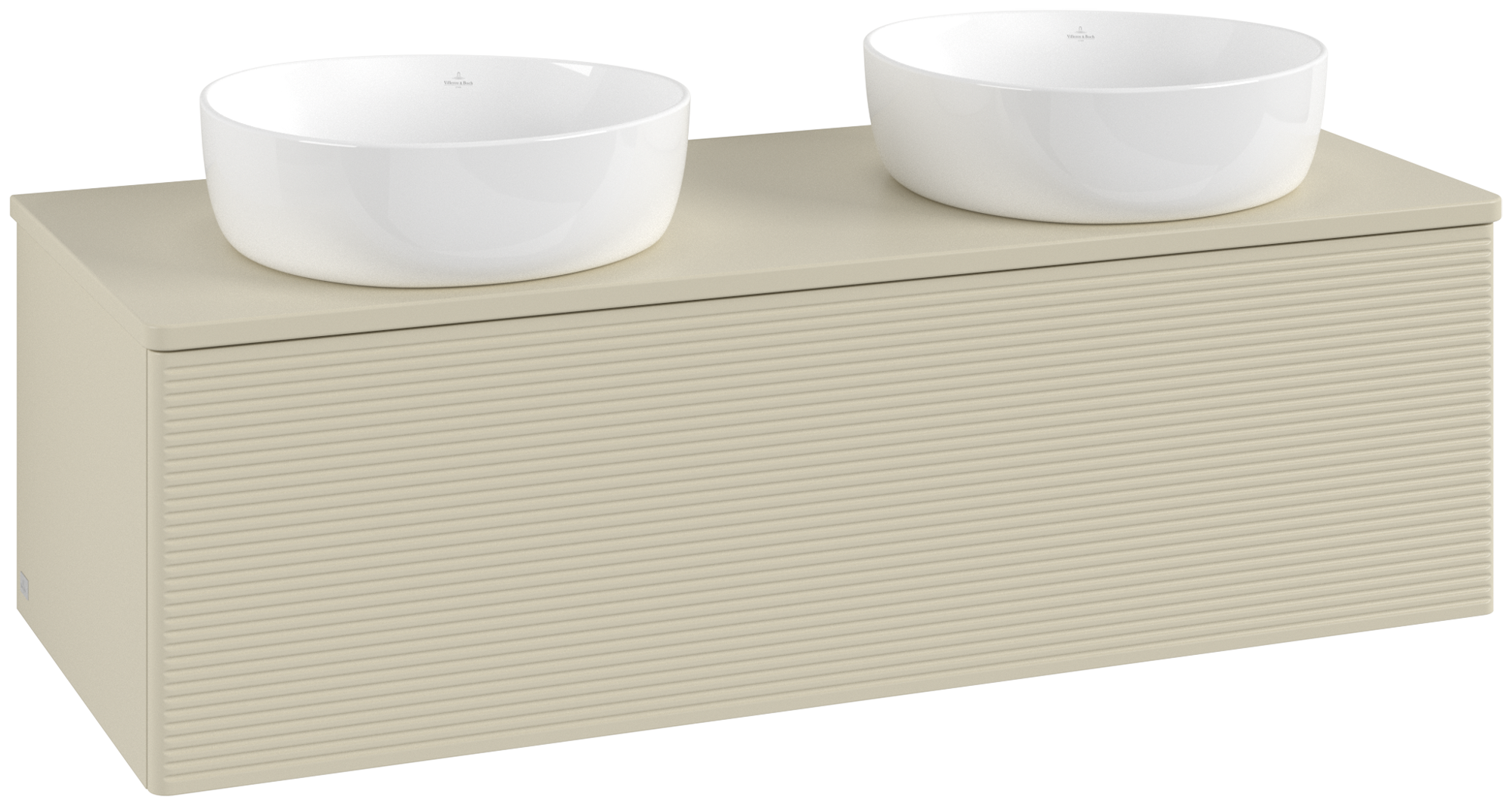 Villeroy & Boch Antao Wastafelonderkast, 1 uittreklade, 1200x360x500mm, front met structuur, Corpus: Silk Grey Matt Lacquer, Front: Silk Grey Matt Lacquer, Afdekplaat: Silk Grey Matt Lacquer