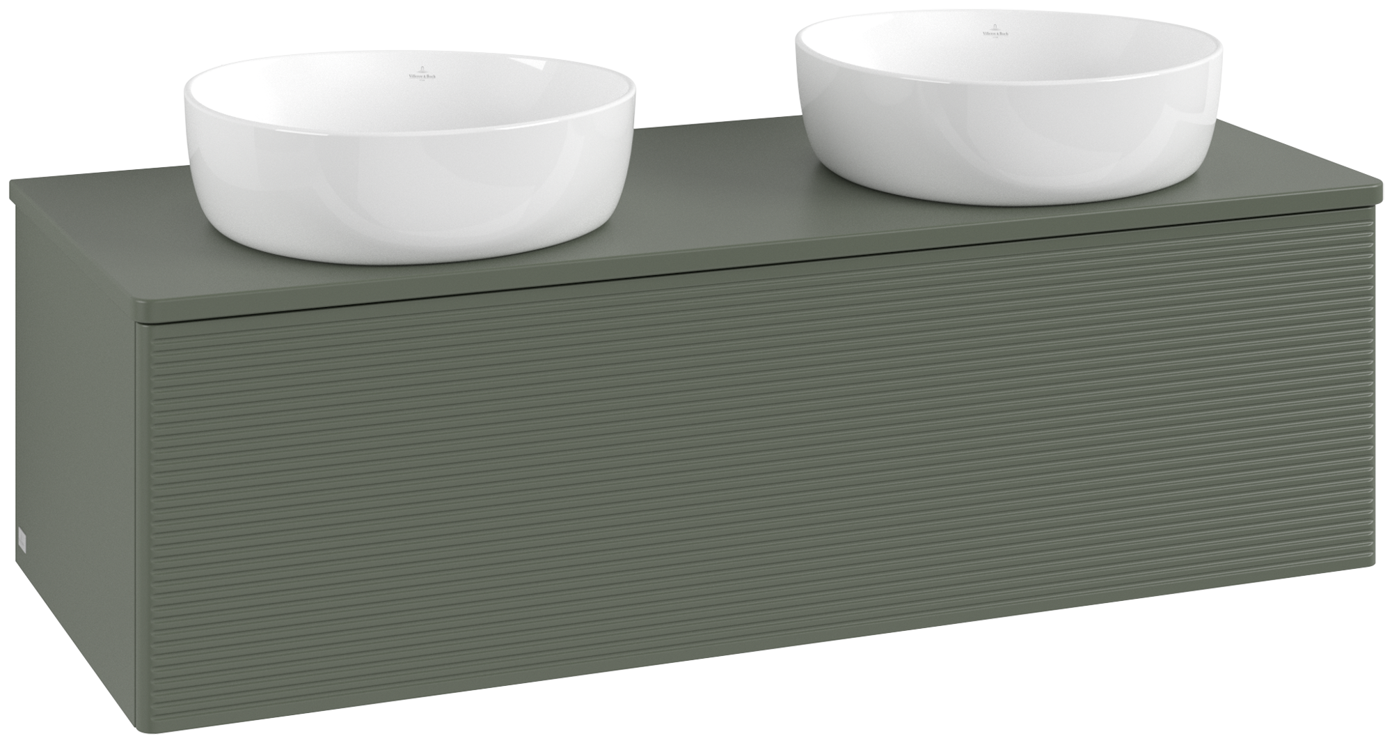 Villeroy & Boch Antao Wastafelonderkast, 1 uittreklade, 1200x360x500mm, front met structuur, Corpus: Leaf Green Matt Lacquer, Front: Leaf Green Matt Lacquer, Afdekplaat: Leaf Green Matt Lacquer