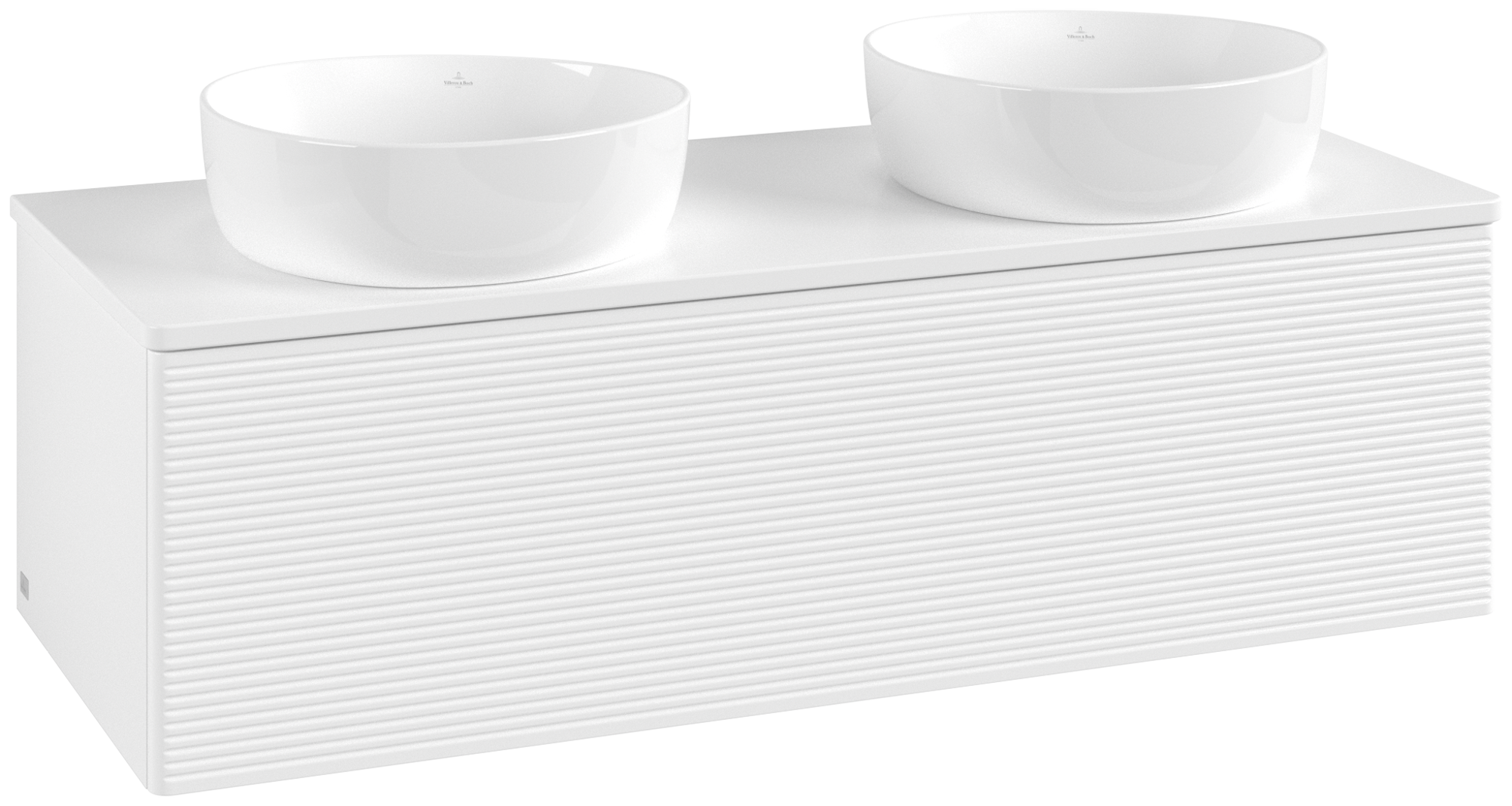 Villeroy & Boch Antao Wastafelonderkast, 1 uittreklade, 1200x360x500mm, front met structuur, Corpus: White Matt Lacquer, Front: White Matt Lacquer, Afdekplaat: White Matt Lacquer