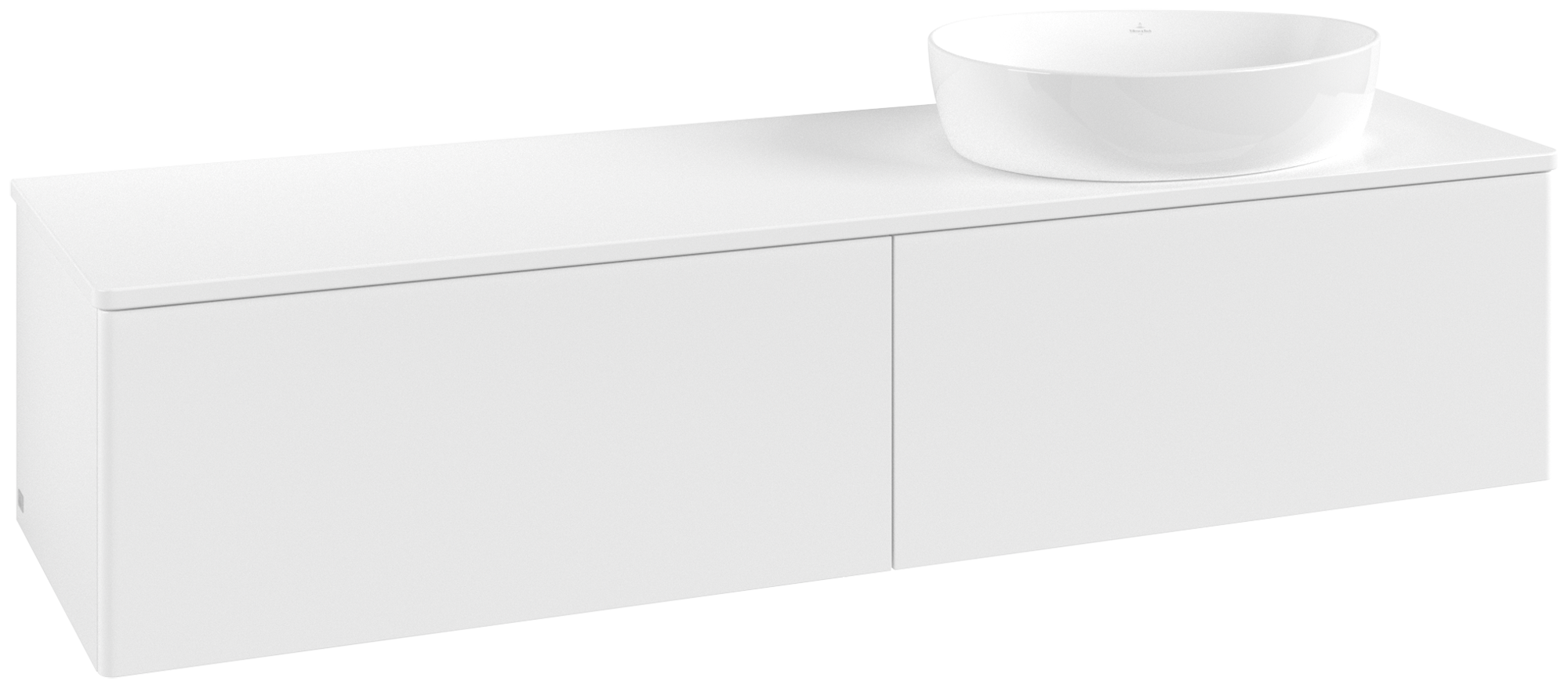 Villeroy & Boch Antao Vanity unit, 2 pull-out compartments, 1600x360x500mm, Front without structure, Body: White Matt Lacquer, Front: White Matt Lacquer, Cover plate: White Matt Lacquer