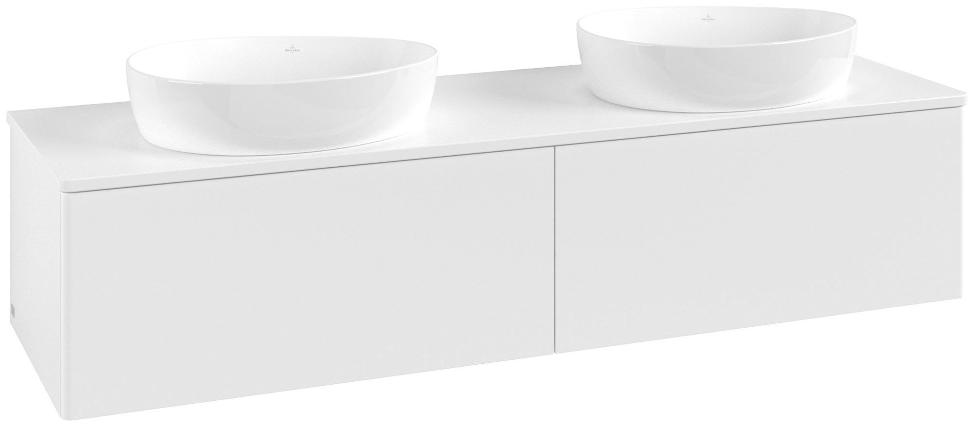 Villeroy & Boch Antao Vanity unit, 2 pull-out compartments, 1600x360x500mm, Front without structure, Body: White Matt Lacquer, Front: White Matt Lacquer, Cover plate: White Matt Lacquer