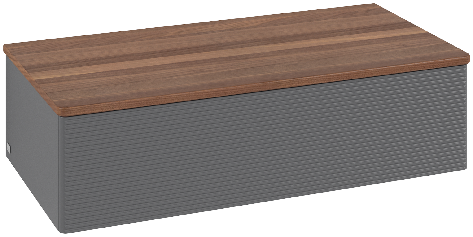 Villeroy & Boch Antao Sideboard, 1 pull-out compartment, 1000x268x500mm, Front with grain texture, Body: Anthracite Matt Lacquer, Front: Anthracite Matt Lacquer, Cover plate: Warm Walnut