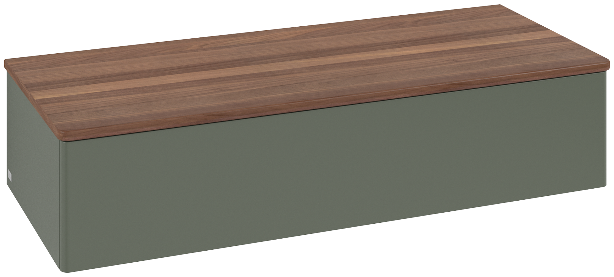 Villeroy & Boch Antao Sideboard, 1 pull-out compartment, 1200x268x500mm, Front without structure, Body: Leaf Green Matt Lacquer, Front: Leaf Green Matt Lacquer, Cover plate: Warm Walnut