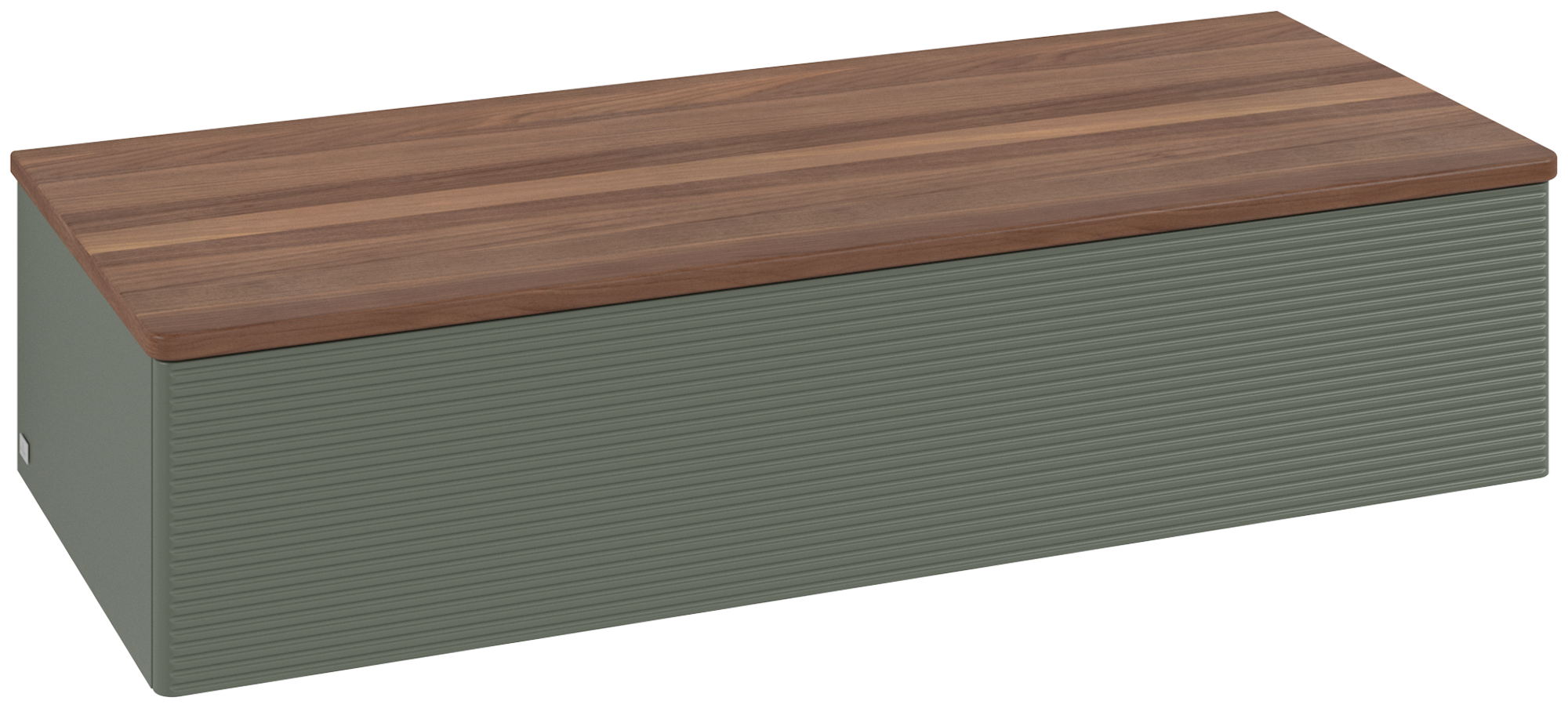 Villeroy & Boch Antao Sideboard, 1 pull-out compartment, 1200x268x500mm, Front with grain texture, Body: Leaf Green Matt Lacquer, Front: Leaf Green Matt Lacquer, Cover plate: Warm Walnut