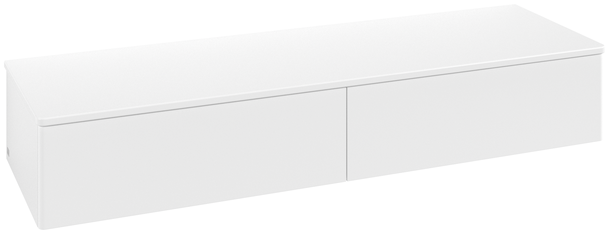 Villeroy & Boch Antao Sideboard, 2 pull-out compartments, 1600x268x500mm, Front without structure, Body: White Matt Lacquer, Front: White Matt Lacquer, Cover plate: White Matt Lacquer