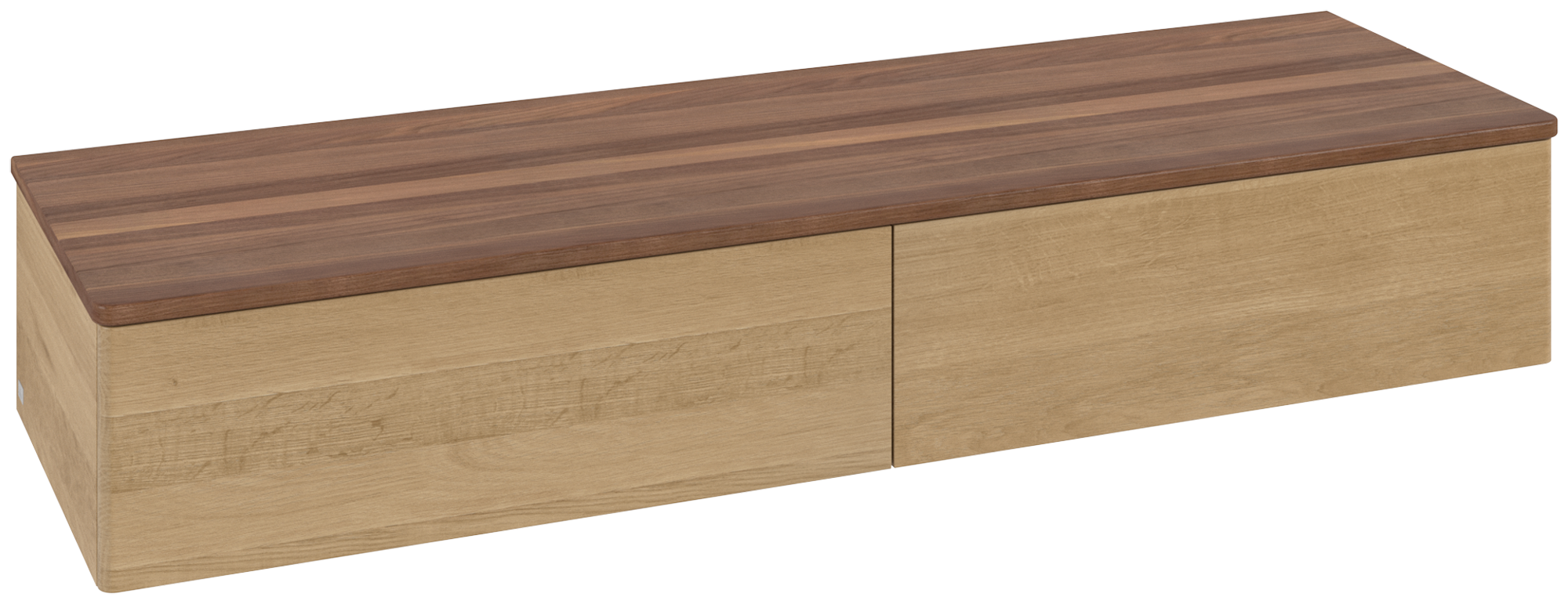 Villeroy & Boch Antao Sideboard, 2 pull-out compartments, 1600x268x500mm, Front without structure, Body: Honey Oak, Front: Honey Oak, Cover plate: Warm Walnut