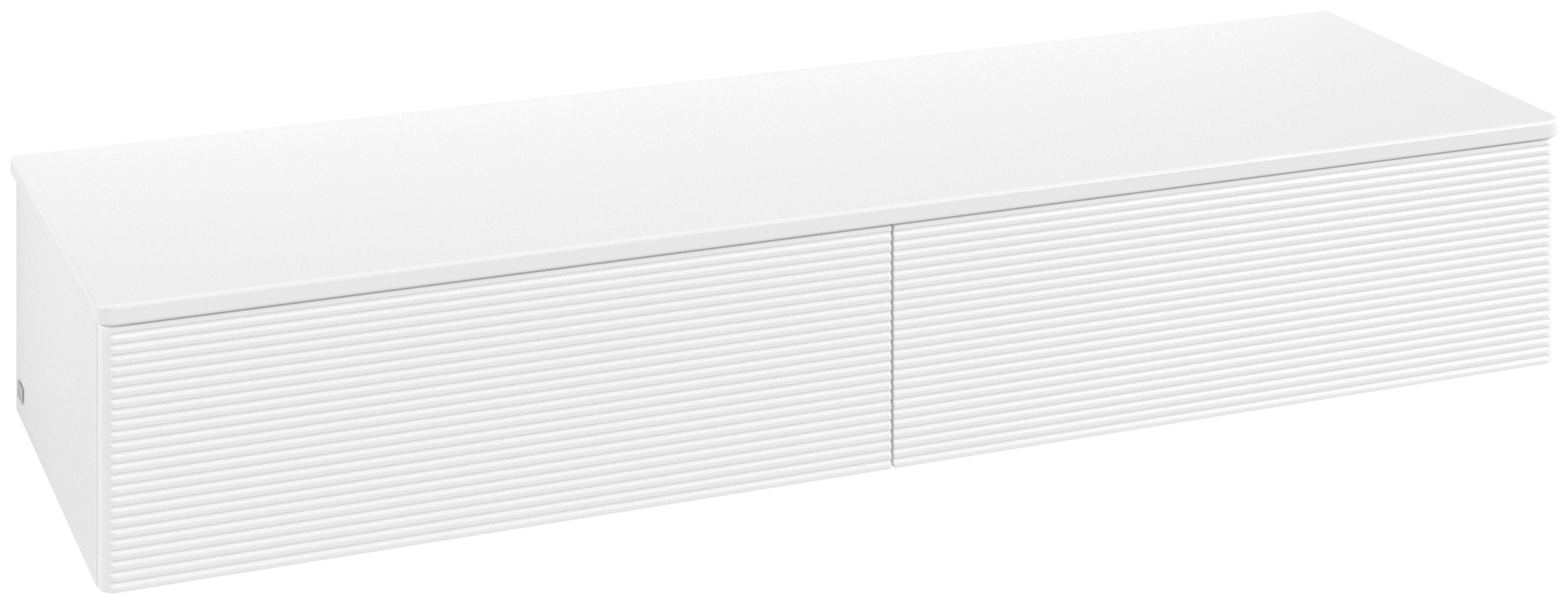 Villeroy & Boch Antao Sideboard, 2 pull-out compartments, 1600x268x500mm, Front with grain texture, Body: White Matt Lacquer, Front: White Matt Lacquer, Cover plate: White Matt Lacquer