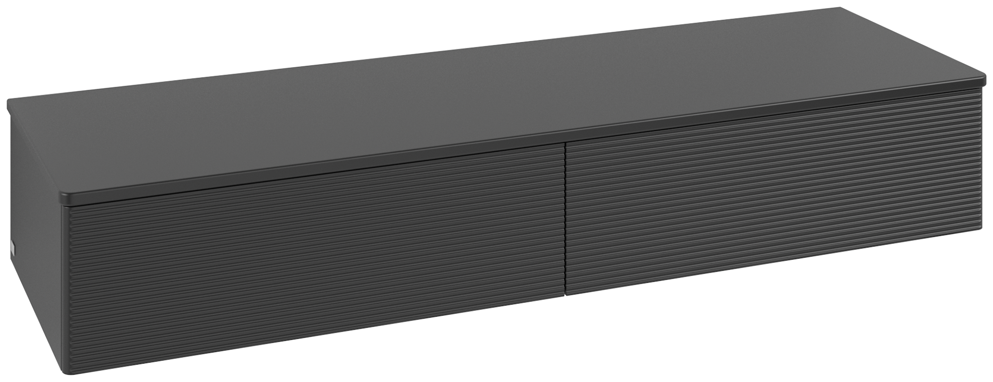 Villeroy & Boch Antao Sideboard, 2 Auszüge, 1600x268x500mm, Front mit Struktur, Korpus: Black Matt Lacquer, Front: Black Matt Lacquer, Abdeckplatte: Black Matt Lacquer