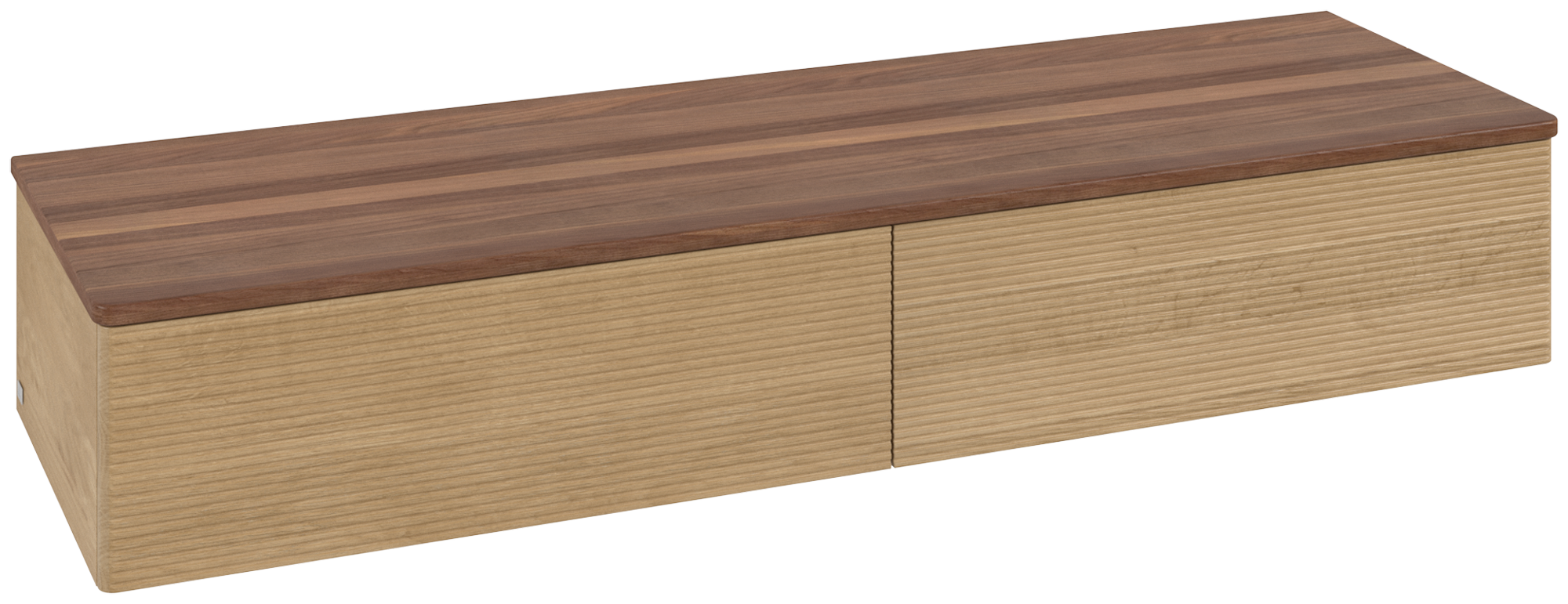 Villeroy & Boch Antao Sideboard, 2 pull-out compartments, 1600x268x500mm, Front with grain texture, Body: Honey Oak, Front: Honey Oak, Cover plate: Warm Walnut