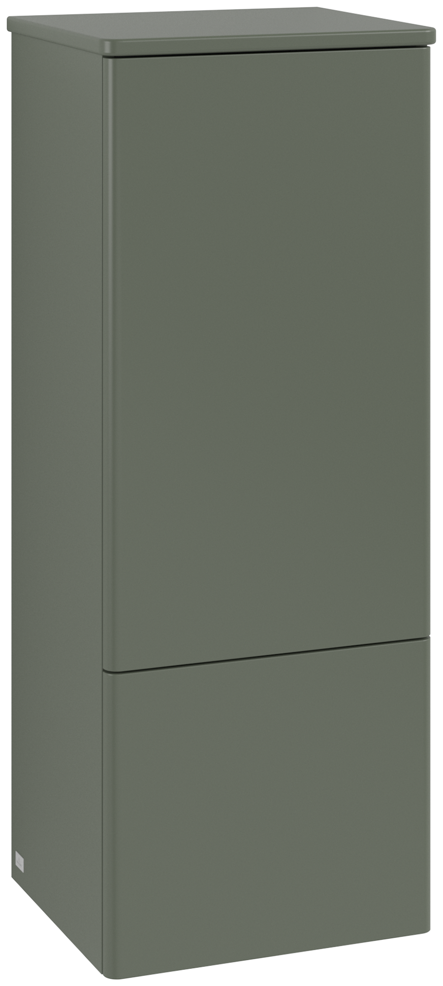 Villeroy & Boch Antao Medium-height cabinet, 1 door, 414x1039x356mm, Front without structure, Body: Leaf Green Matt Lacquer, Front: Leaf Green Matt Lacquer, Cover plate: Leaf Green Matt Lacquer