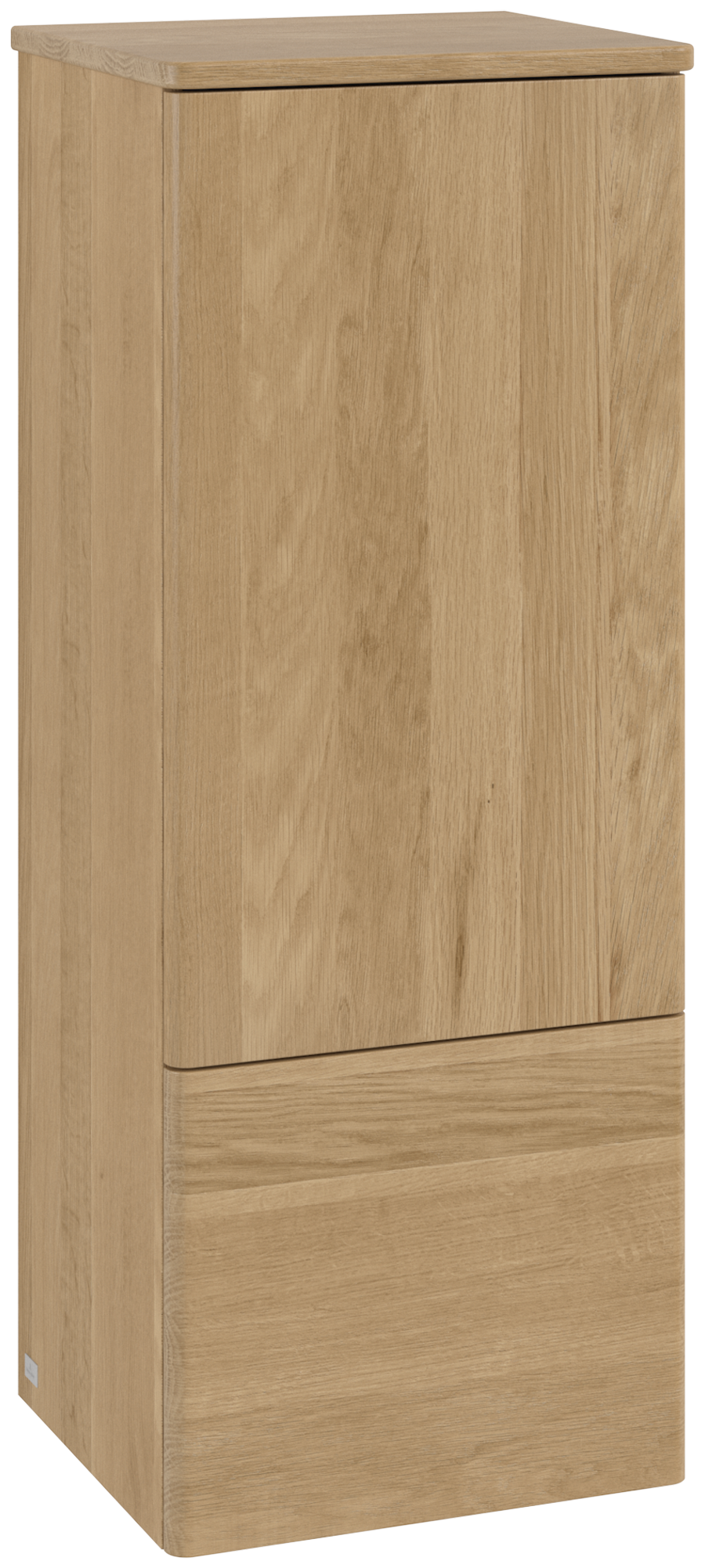 Villeroy & Boch Antao Medium-height cabinet, 1 door, 414x1039x356mm, Front without structure, Body: Honey Oak, Front: Honey Oak, Cover plate: Honey Oak