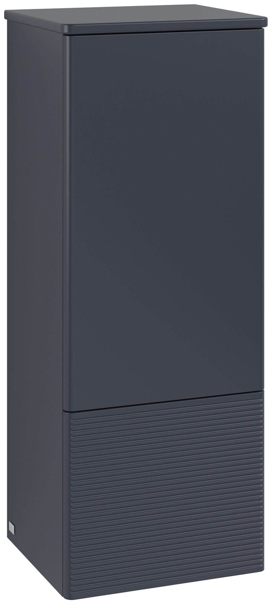 Villeroy & Boch Antao Armario de mediana altura, 1 puerta, 414x1039x356mm, Frontal con textura granulosa, Cuerpo: Midnight Blue Matt Lacquer, Frontal: Midnight Blue Matt Lacquer, Placa de cubierta: Midnight Blue Matt Lacquer