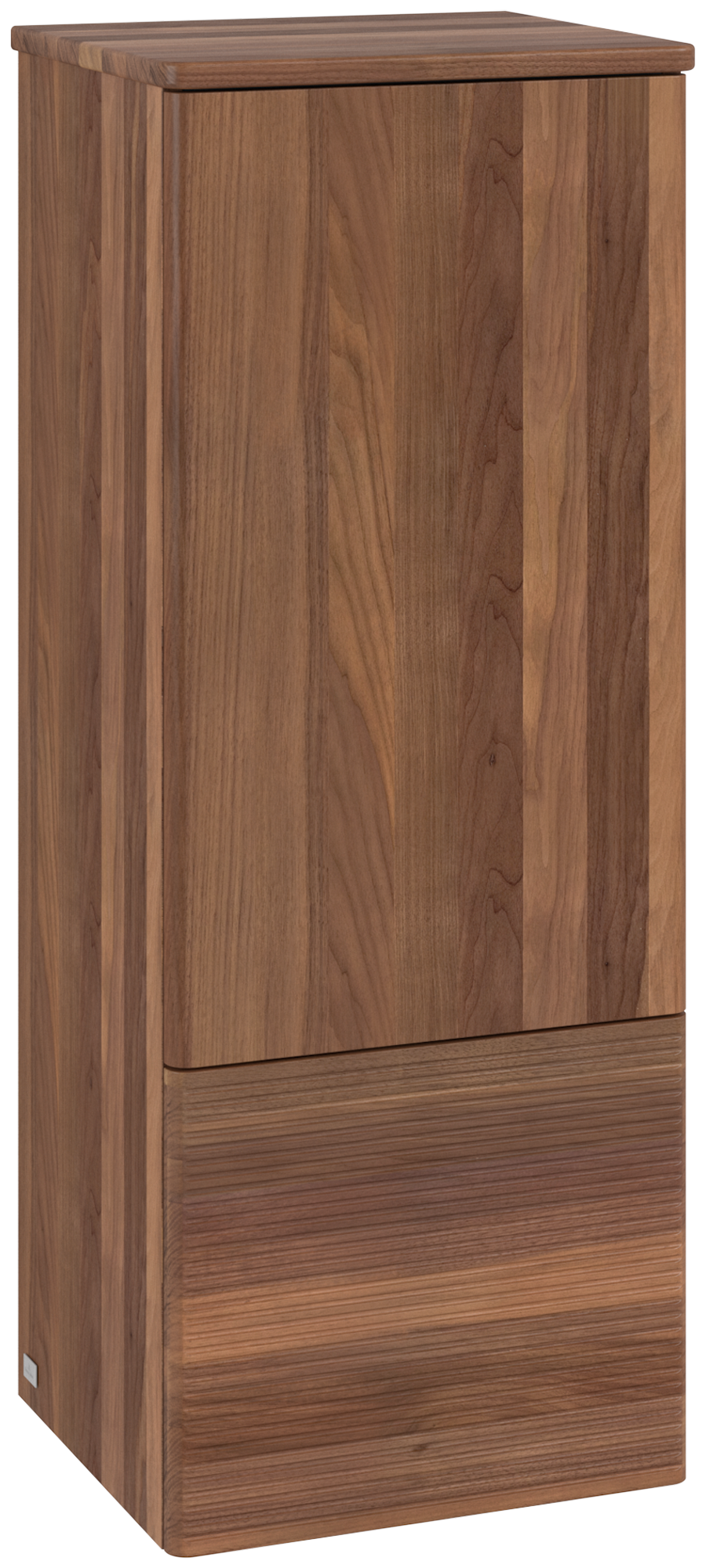 Villeroy & Boch Antao Armoire mi-haute, 1 porte, 414x1039x356mm, Façade avec structure, Caisson: Warm Walnut, Façade: Warm Walnut, Plaque de recouvrement: Warm Walnut