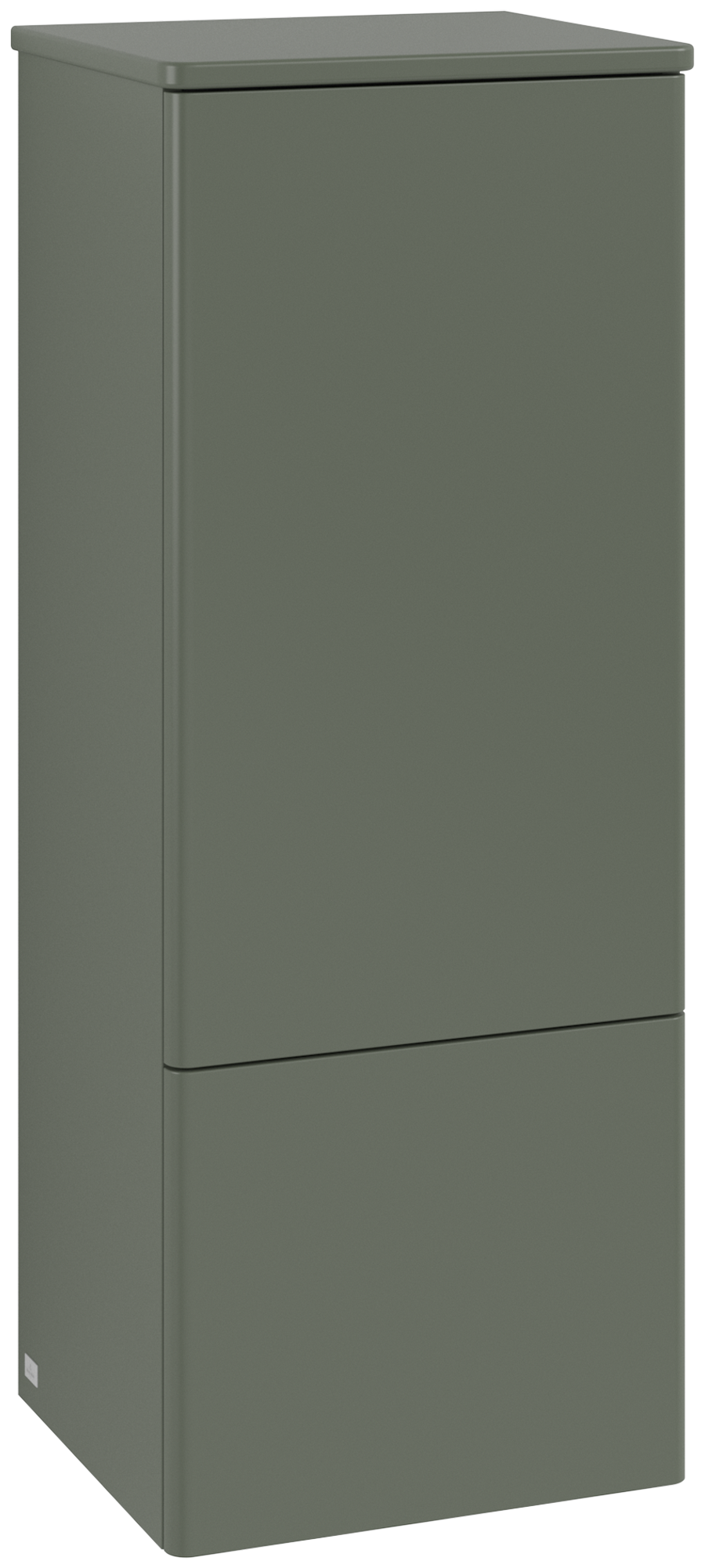 Villeroy & Boch Antao Middenkast, 1 deur, 414x1039x356mm, front zonder structuur, Corpus: Leaf Green Matt Lacquer, Front: Leaf Green Matt Lacquer, Afdekplaat: Leaf Green Matt Lacquer