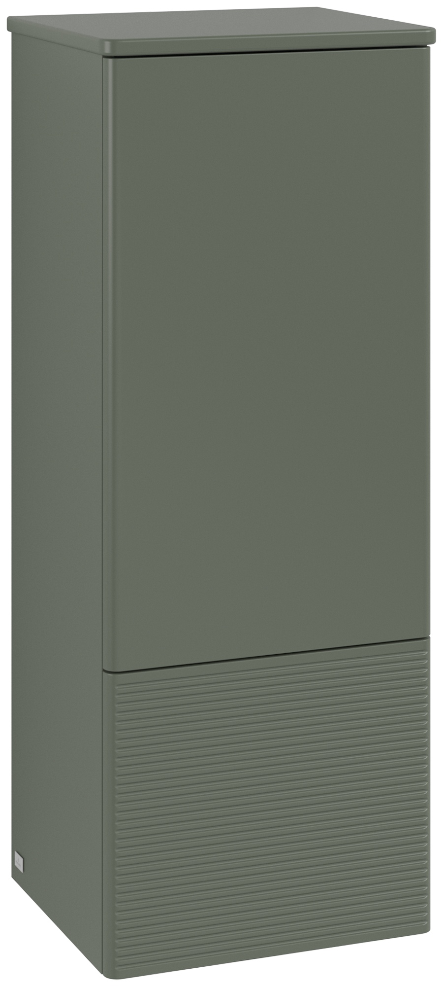Villeroy & Boch Antao Middenkast, 1 deur, 414x1039x356mm, front met structuur, Corpus: Leaf Green Matt Lacquer, Front: Leaf Green Matt Lacquer, Afdekplaat: Leaf Green Matt Lacquer