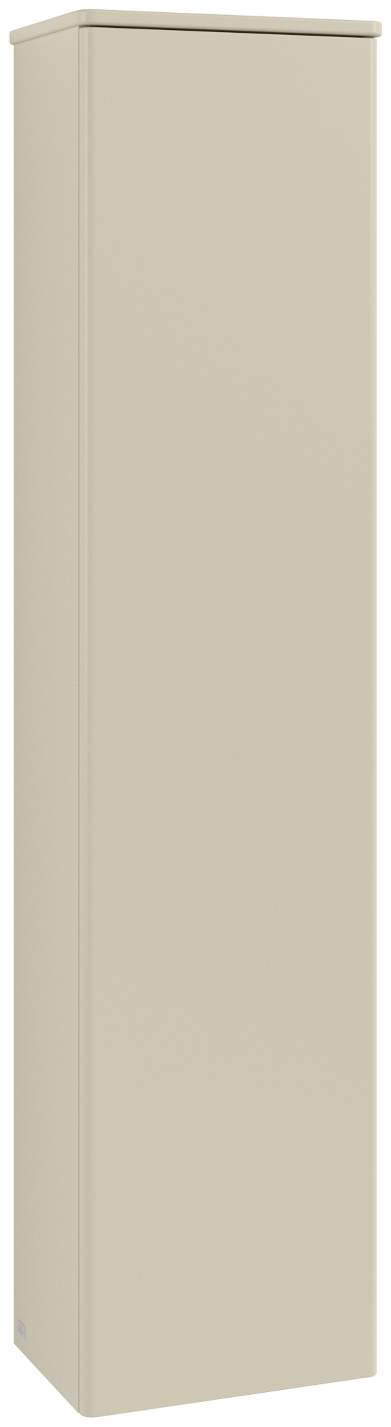 Villeroy & Boch Antao Hoge kast, 1 deur, 414x1719x287mm, front zonder structuur, Corpus: Silk Grey Matt Lacquer, Front: Silk Grey Matt Lacquer, Afdekplaat: Silk Grey Matt Lacquer