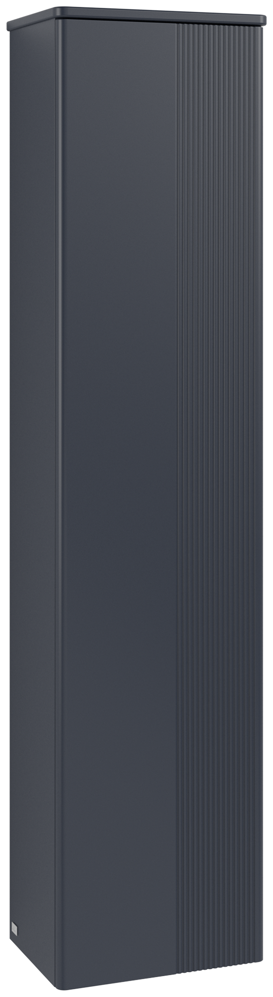 Villeroy & Boch Antao Hoge kast, 1 deur, 414x1719x287mm, front met structuur, Corpus: Midnight Blue Matt Lacquer, Front: Midnight Blue Matt Lacquer, Afdekplaat: Midnight Blue Matt Lacquer