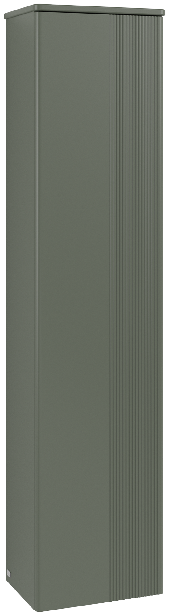 Villeroy & Boch Antao Hoge kast, 1 deur, 414x1719x287mm, front met structuur, Corpus: Leaf Green Matt Lacquer, Front: Leaf Green Matt Lacquer, Afdekplaat: Leaf Green Matt Lacquer