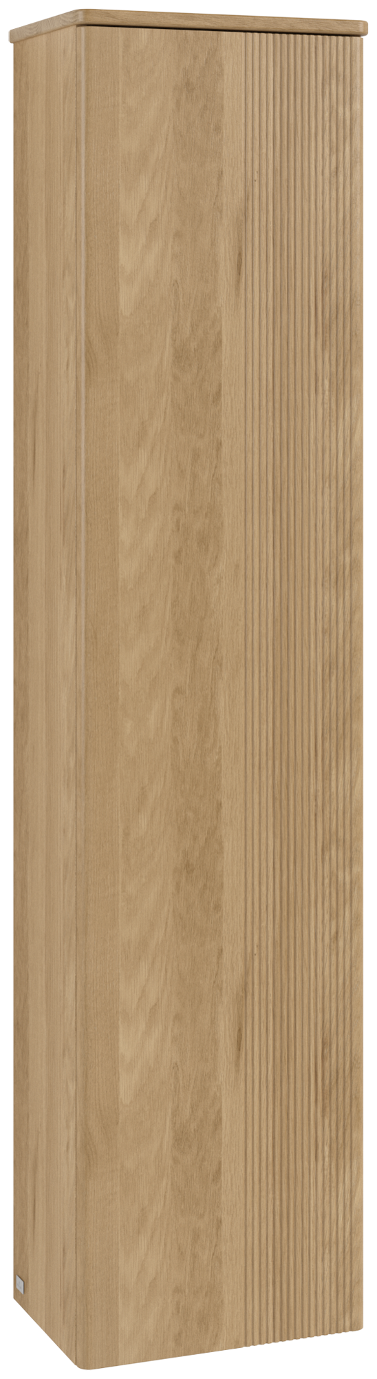 Villeroy & Boch Antao Hoge kast, 1 deur, 414x1719x287mm, front met structuur, Corpus: Honey Oak, Front: Honey Oak, Afdekplaat: Honey Oak