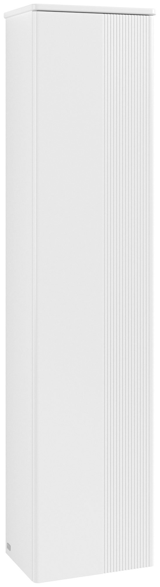 Villeroy & Boch Antao Hoge kast, 1 deur, 414x1719x287mm, front met structuur, Corpus: White Matt Lacquer, Front: White Matt Lacquer, Afdekplaat: White Matt Lacquer