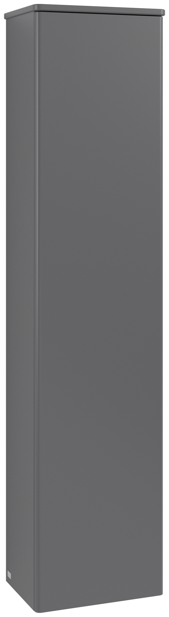 Villeroy & Boch Antao Hoge kast, 1 deur, 414x1719x287mm, front zonder structuur, Corpus: Anthracite Matt Lacquer, Front: Anthracite Matt Lacquer, Afdekplaat: Anthracite Matt Lacquer