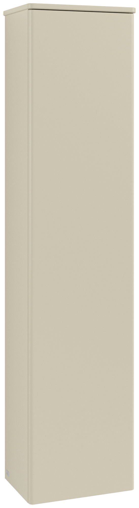 Villeroy & Boch Antao Tall cabinet, 1 door, 414x1719x287mm, Front without structure, Body: Silk Grey Matt Lacquer, Front: Silk Grey Matt Lacquer, Cover plate: Silk Grey Matt Lacquer