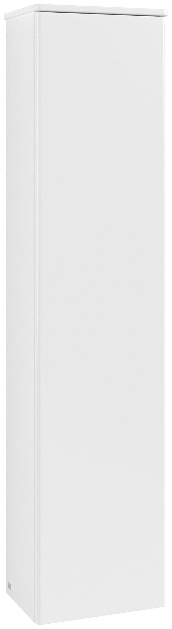 Villeroy & Boch Antao Tall cabinet, 1 door, 414x1719x287mm, Front without structure, Body: White Matt Lacquer, Front: White Matt Lacquer, Cover plate: White Matt Lacquer