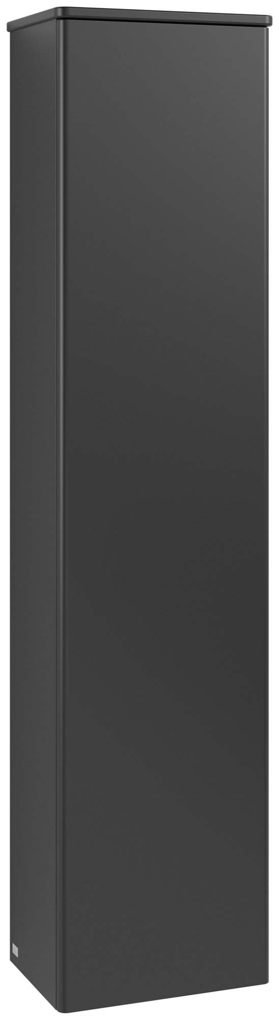 Villeroy & Boch Antao Tall cabinet, 1 door, 414x1719x287mm, Front without structure, Body: Black Matt Lacquer, Front: Black Matt Lacquer, Cover plate: Black Matt Lacquer