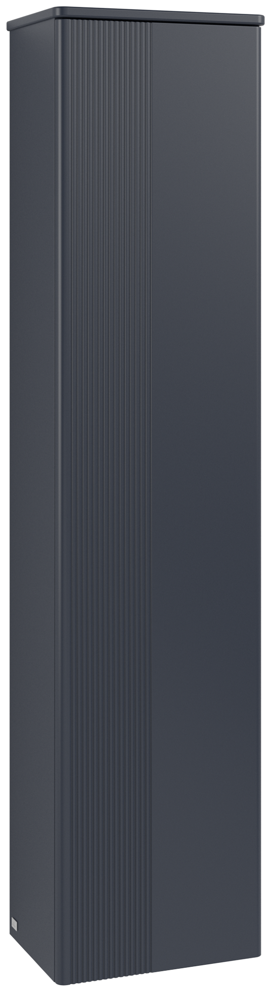 Villeroy & Boch Antao Hoge kast, 1 deur, 414x1719x287mm, front met structuur, Corpus: Midnight Blue Matt Lacquer, Front: Midnight Blue Matt Lacquer, Afdekplaat: Midnight Blue Matt Lacquer