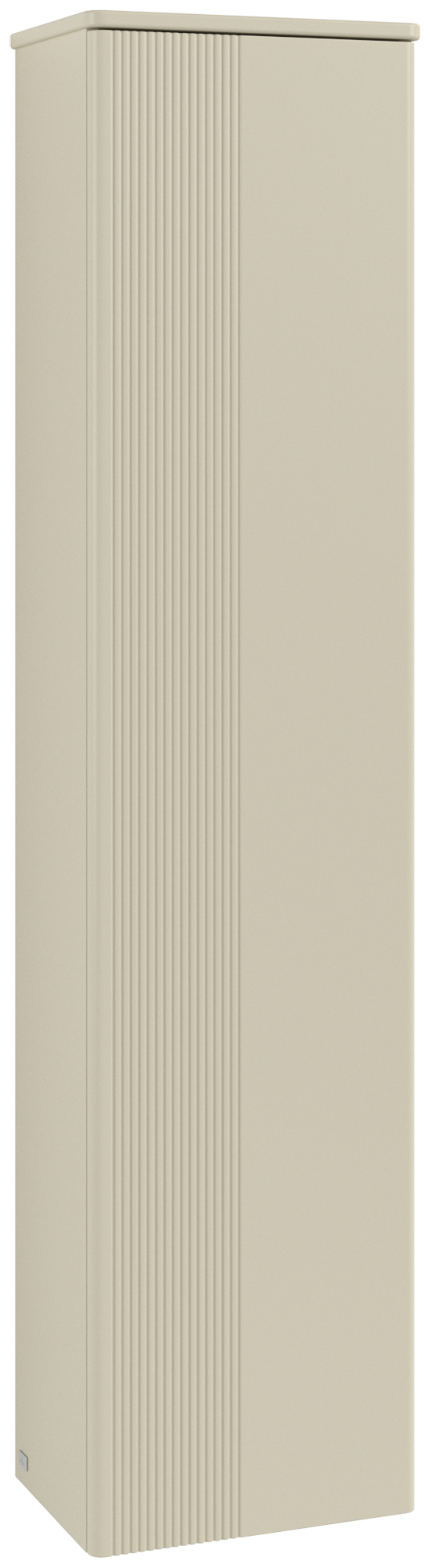 Villeroy & Boch Antao Tall cabinet, 1 door, 414x1719x287mm, Front with grain texture, Body: Silk Grey Matt Lacquer, Front: Silk Grey Matt Lacquer, Cover plate: Silk Grey Matt Lacquer