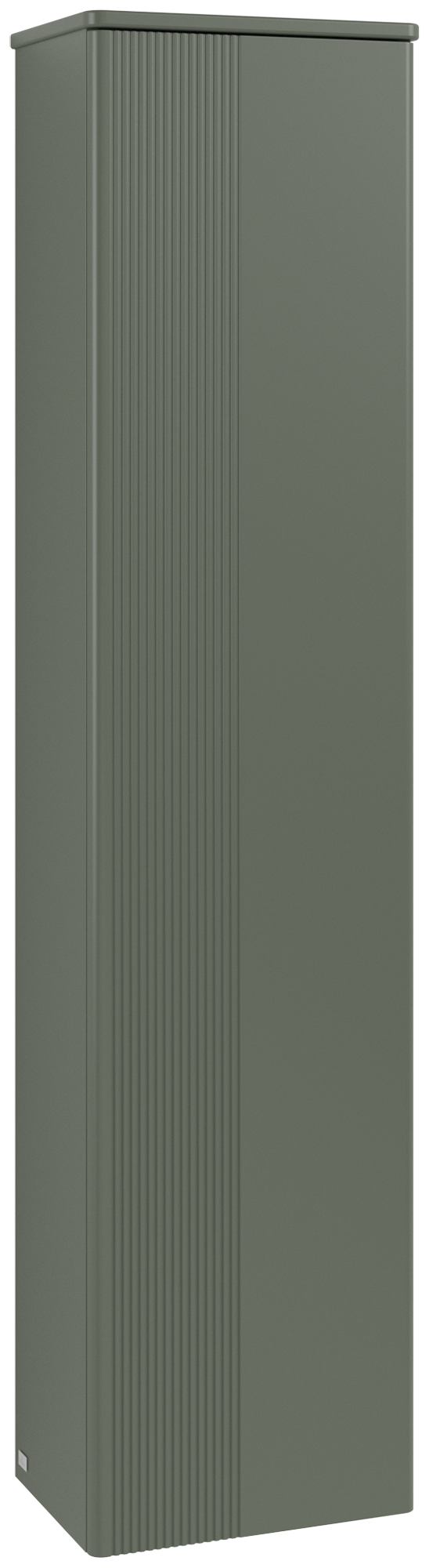 Villeroy & Boch Antao Tall cabinet, 1 door, 414x1719x287mm, Front with grain texture, Body: Leaf Green Matt Lacquer, Front: Leaf Green Matt Lacquer, Cover plate: Leaf Green Matt Lacquer